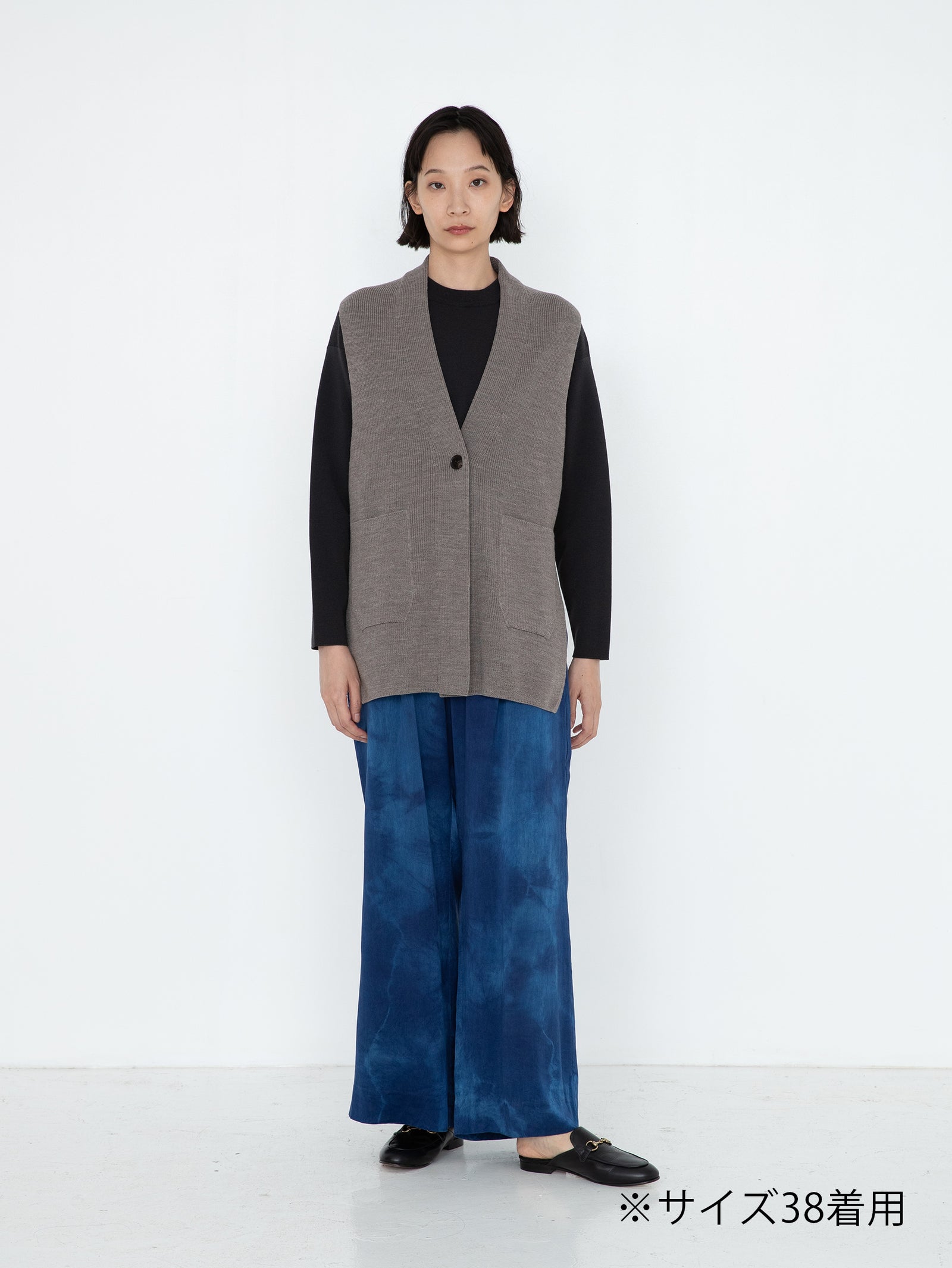 enrica | 沖縄インディゴ染めコットンシルクパンツ – H+HELIOTROPE