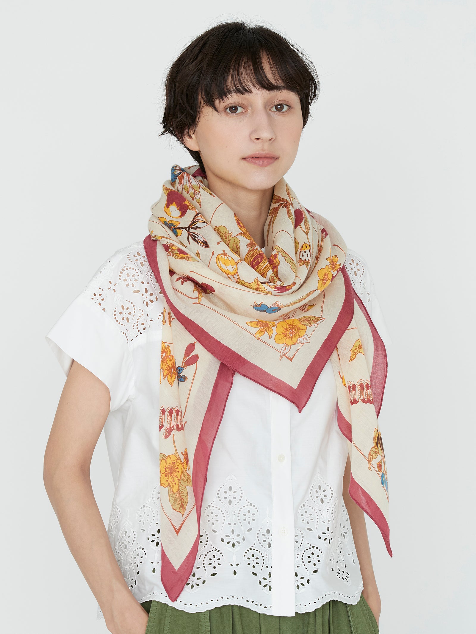 manipuri | ＜コットンシルクストール120＞シーズナルフルーツ