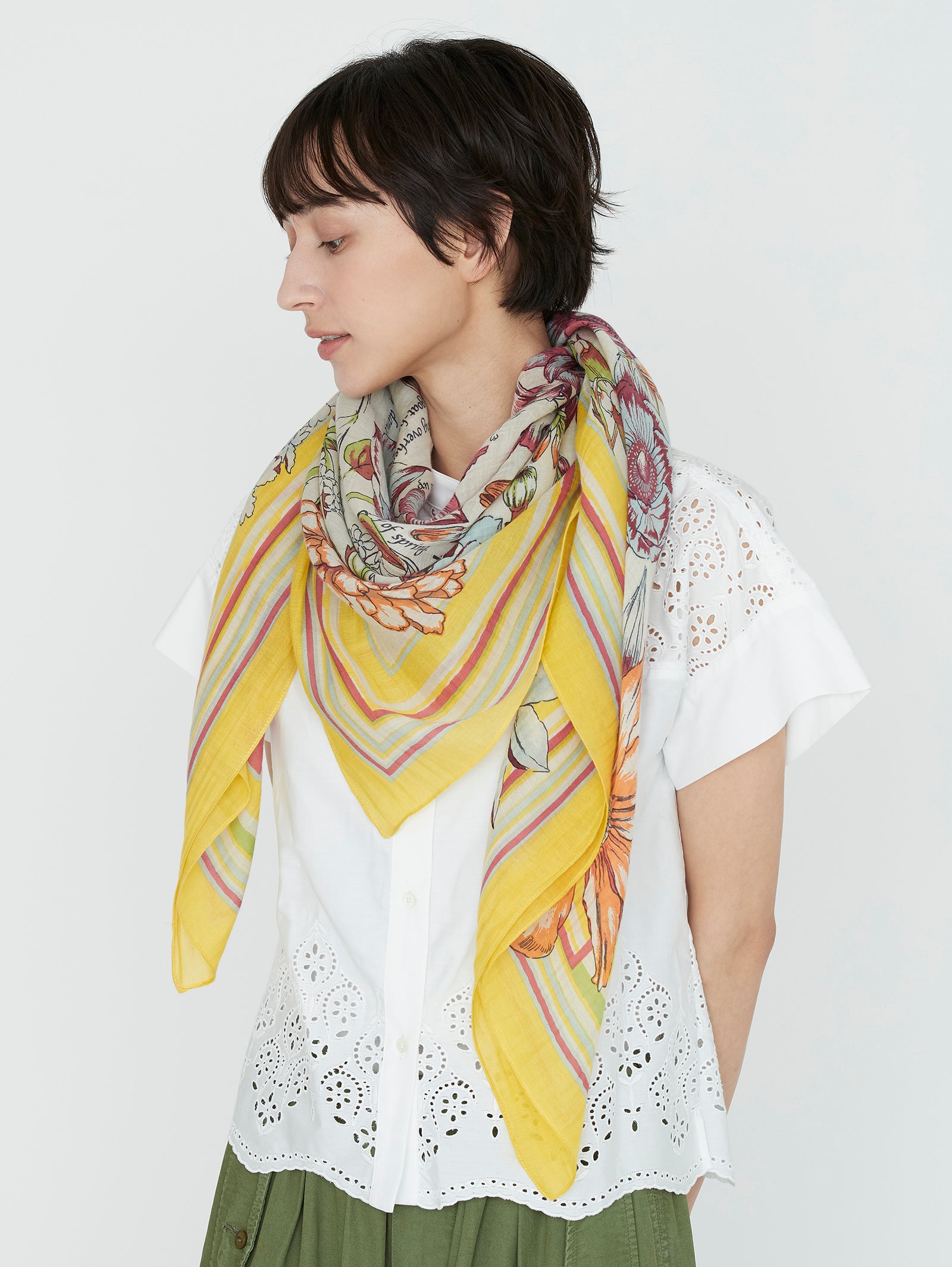 manipuri | ＜コットンシルクストール120＞スプリングスプリング