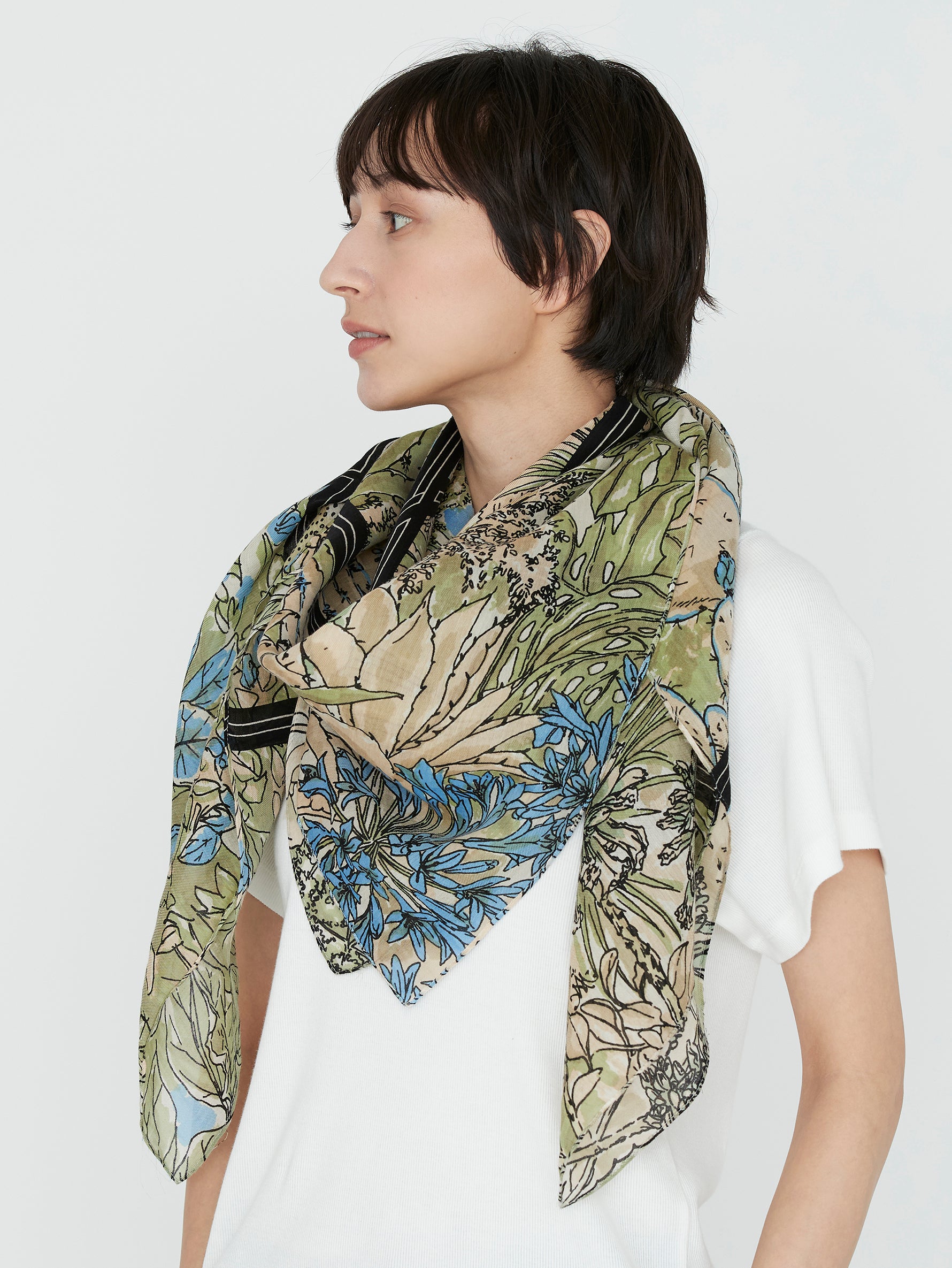 manipuri | ＜コットンシルクストール120＞サキュレントガーデン 0151333011