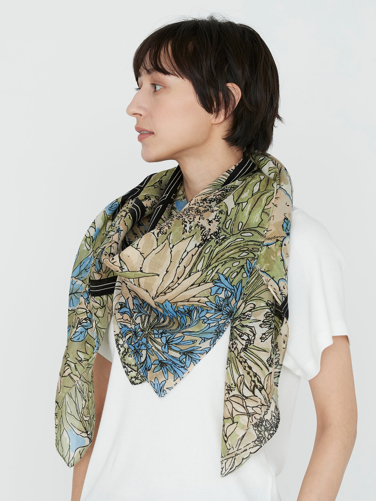 manipuri | ＜コットンシルクストール120＞サキュレントガーデン