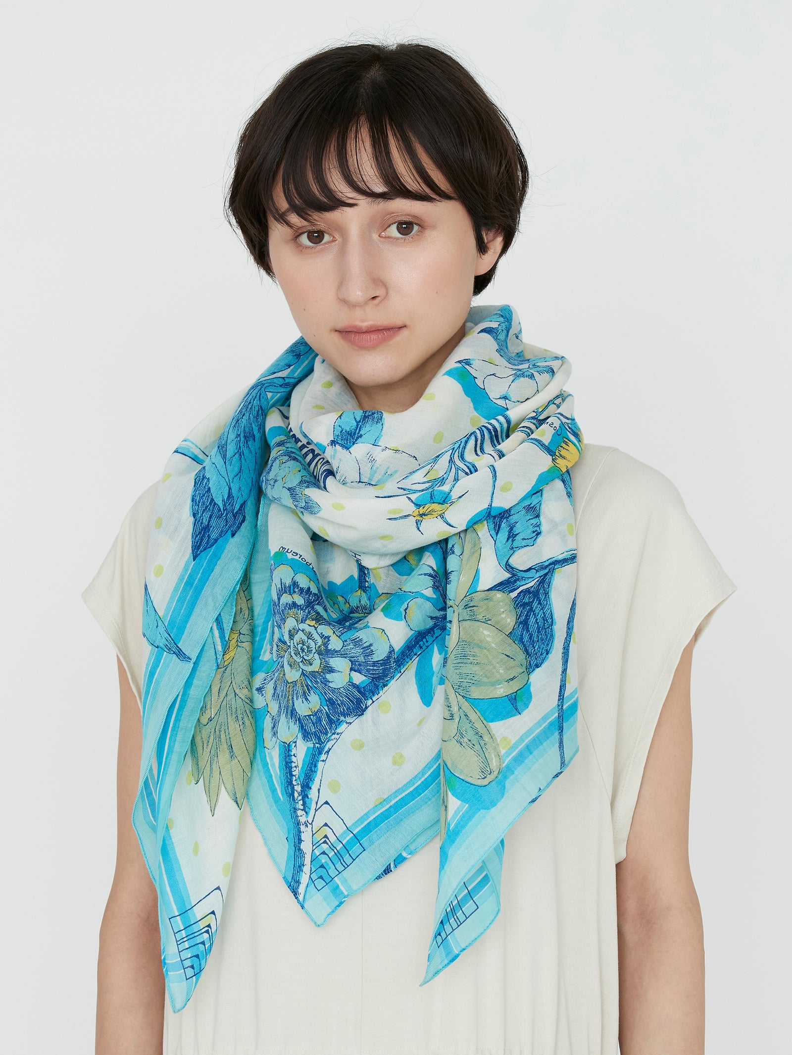 manipuri | ＜コットンシルクストール120＞コラージュオータムガーデン