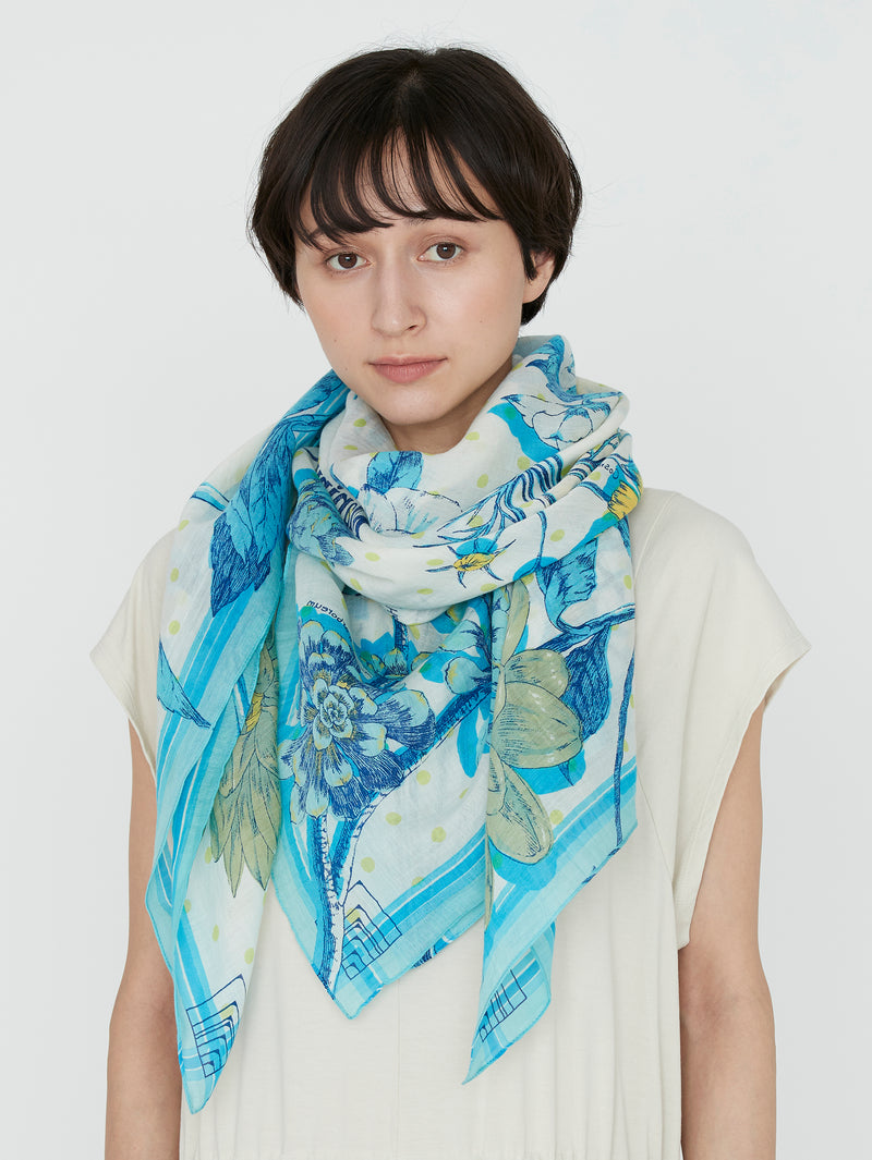 manipuri | ＜コットンシルクストール120＞コラージュオータムガーデン