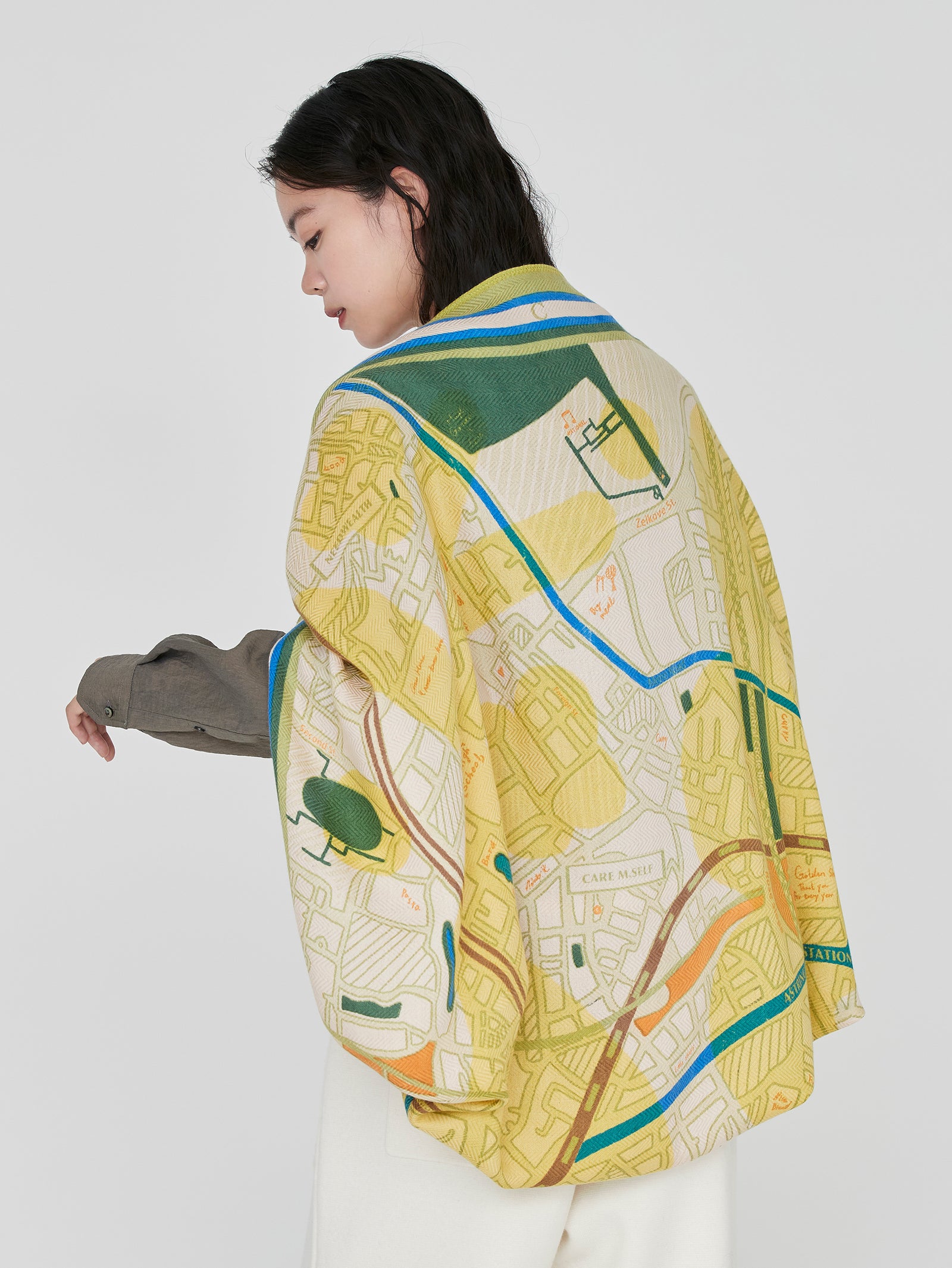 manipuri | ＜ウールシルクストールヘリンボーン織120＞コラージュサム