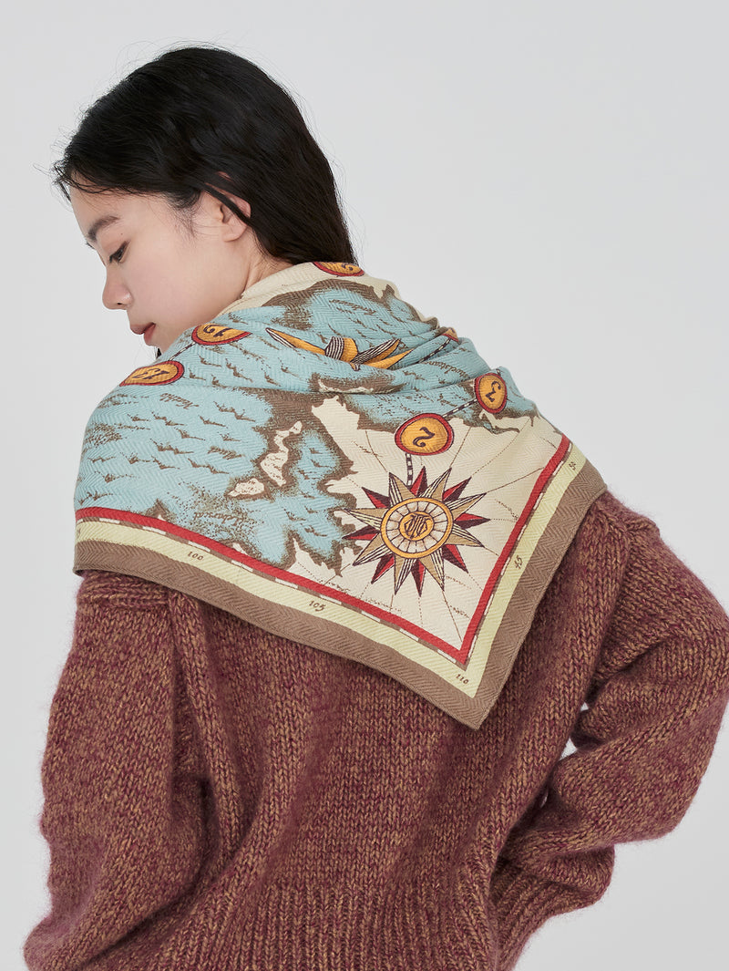 manipuri | ＜ウールシルクストールヘリンボーン織120＞モノポリ