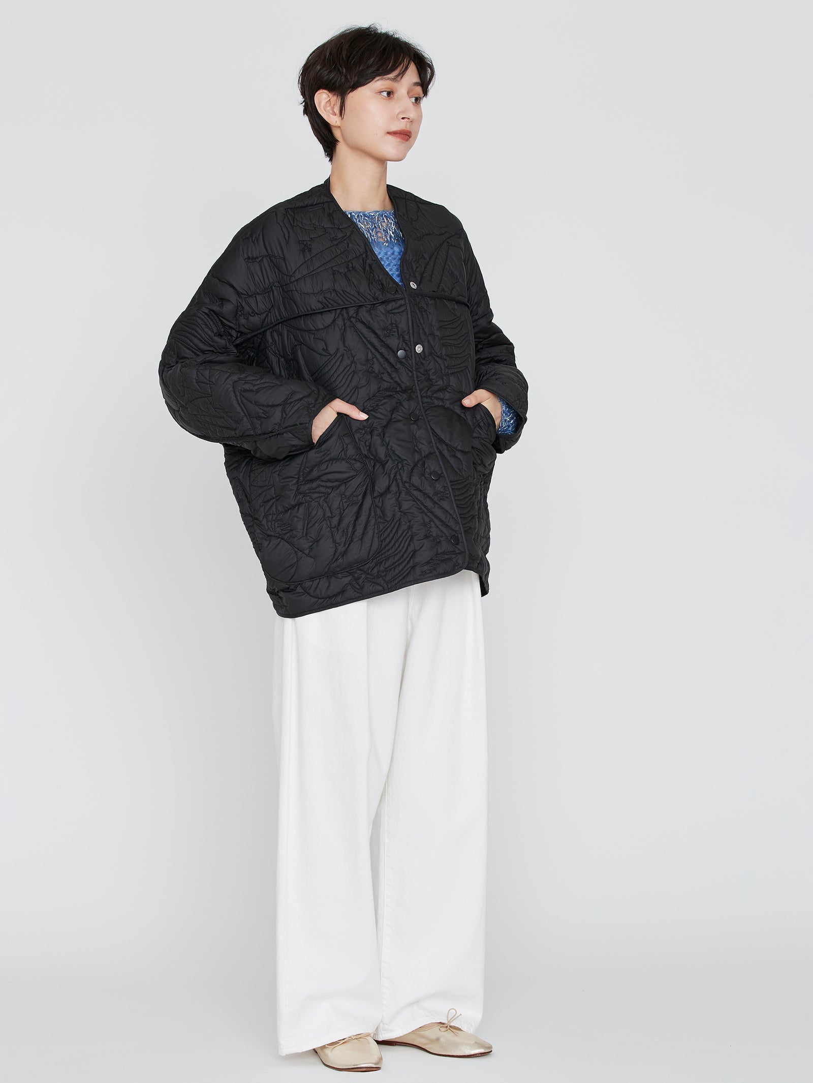 manipuri | ＜キルティング変形ジャケット＞リバーシブル マウンテン