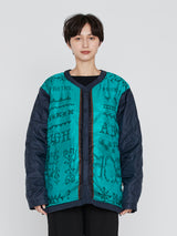 manipuri | ＜ミリタリージャケットUNISEX＞リバーシブル　クロスステッチバンダナ