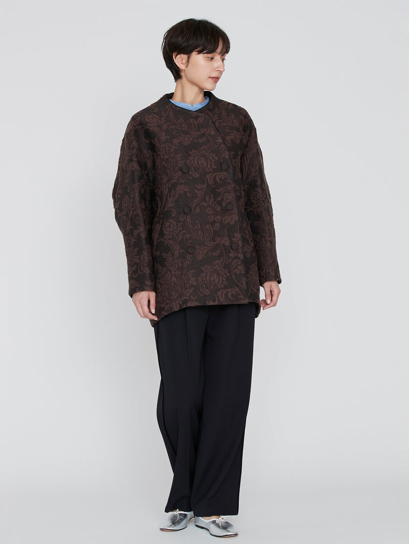 manipuri | ＜ジャガードコクーンコート＞アラベスク – H+HELIOTROPE