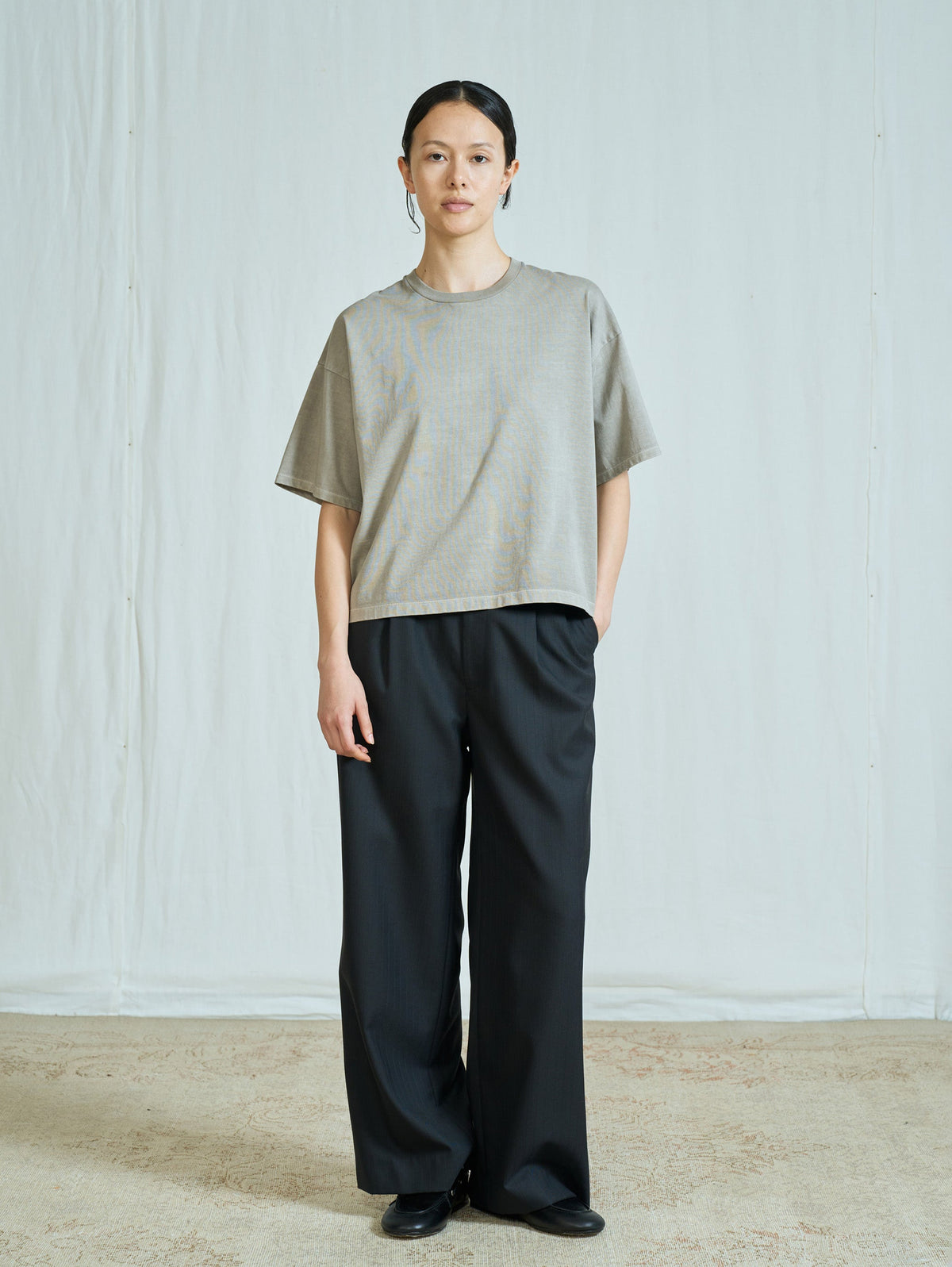 TICCA | ウールストライプワイドパンツ TBFA-332