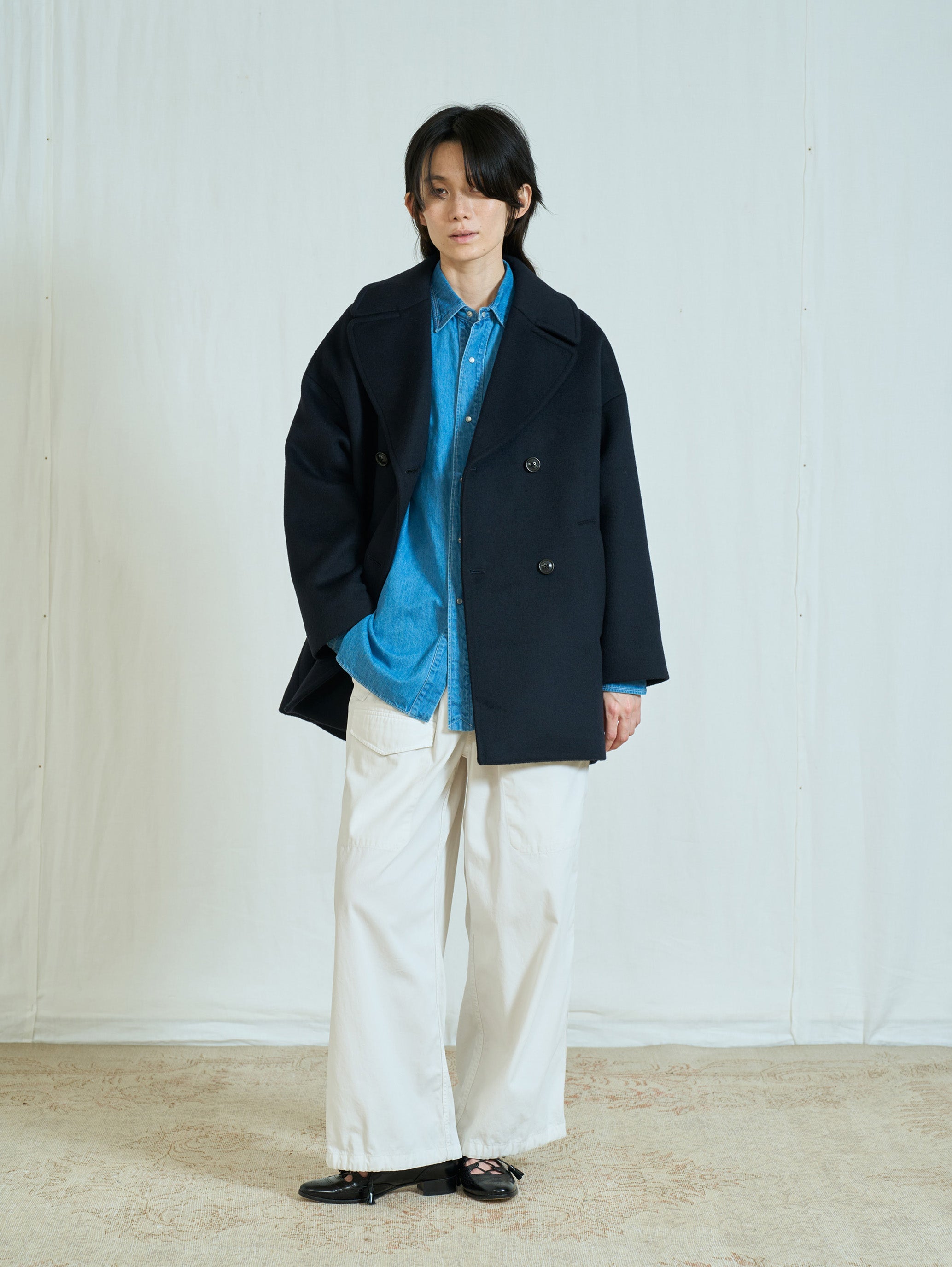 e*a様 新品　定価11万　ドゥロワー　ネイビー　コート TICCA | ピーコート TBFA-202