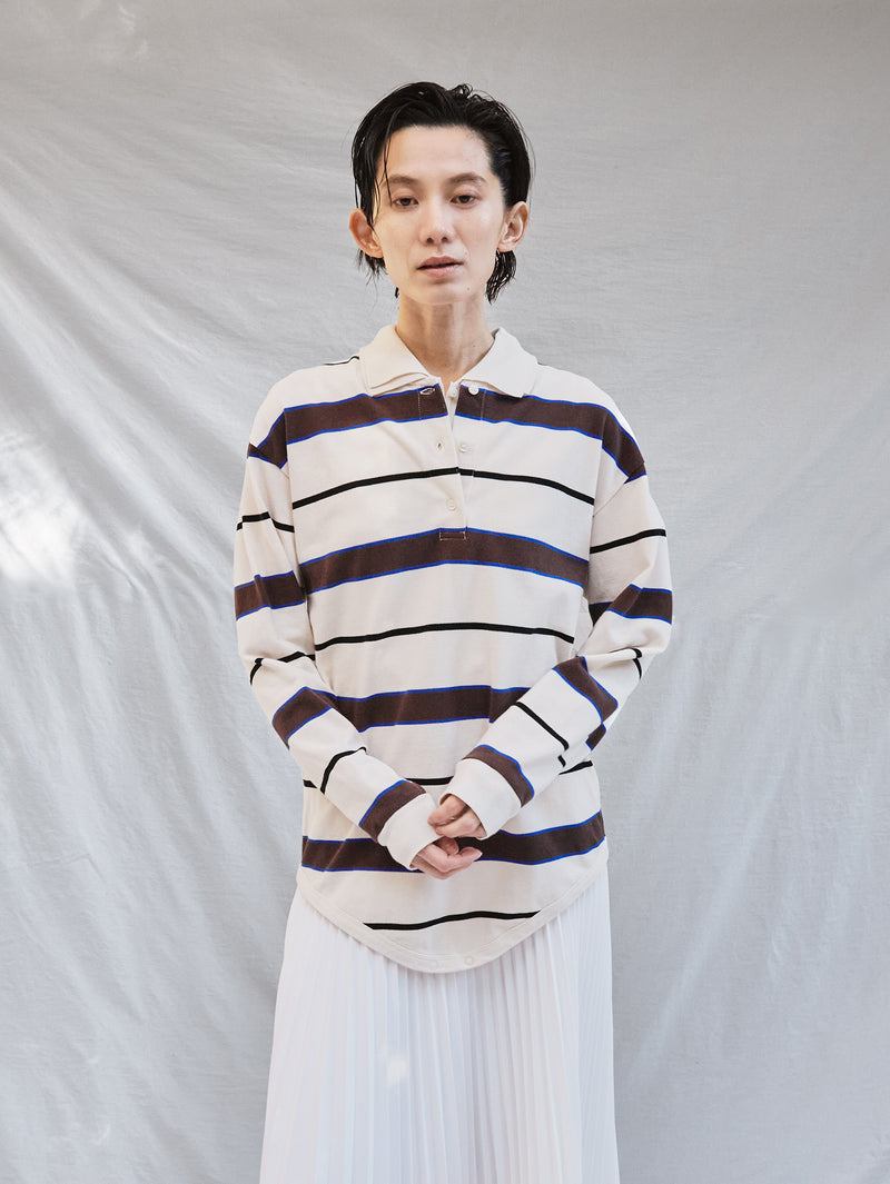 TanC TOKYO | PIQUE BORDER POLO ROMPERS TC26A-008 – H+HELIOTROPE