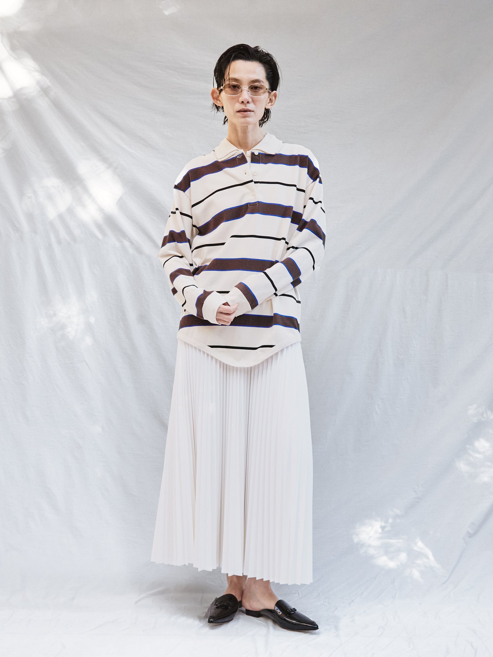 TanC TOKYO | PIQUE BORDER POLO ROMPERS TC26A-008 – H+HELIOTROPE