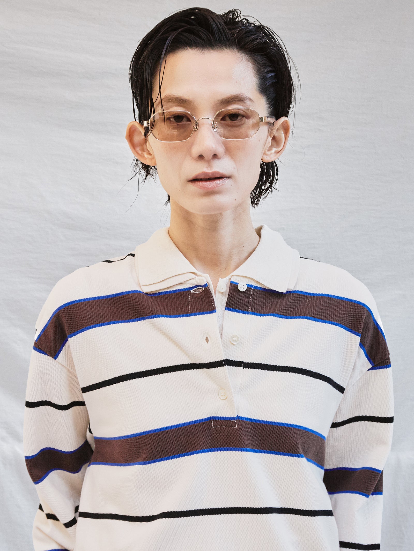 TanC TOKYO | PIQUE BORDER POLO ROMPERS TC26A-008 – H+HELIOTROPE