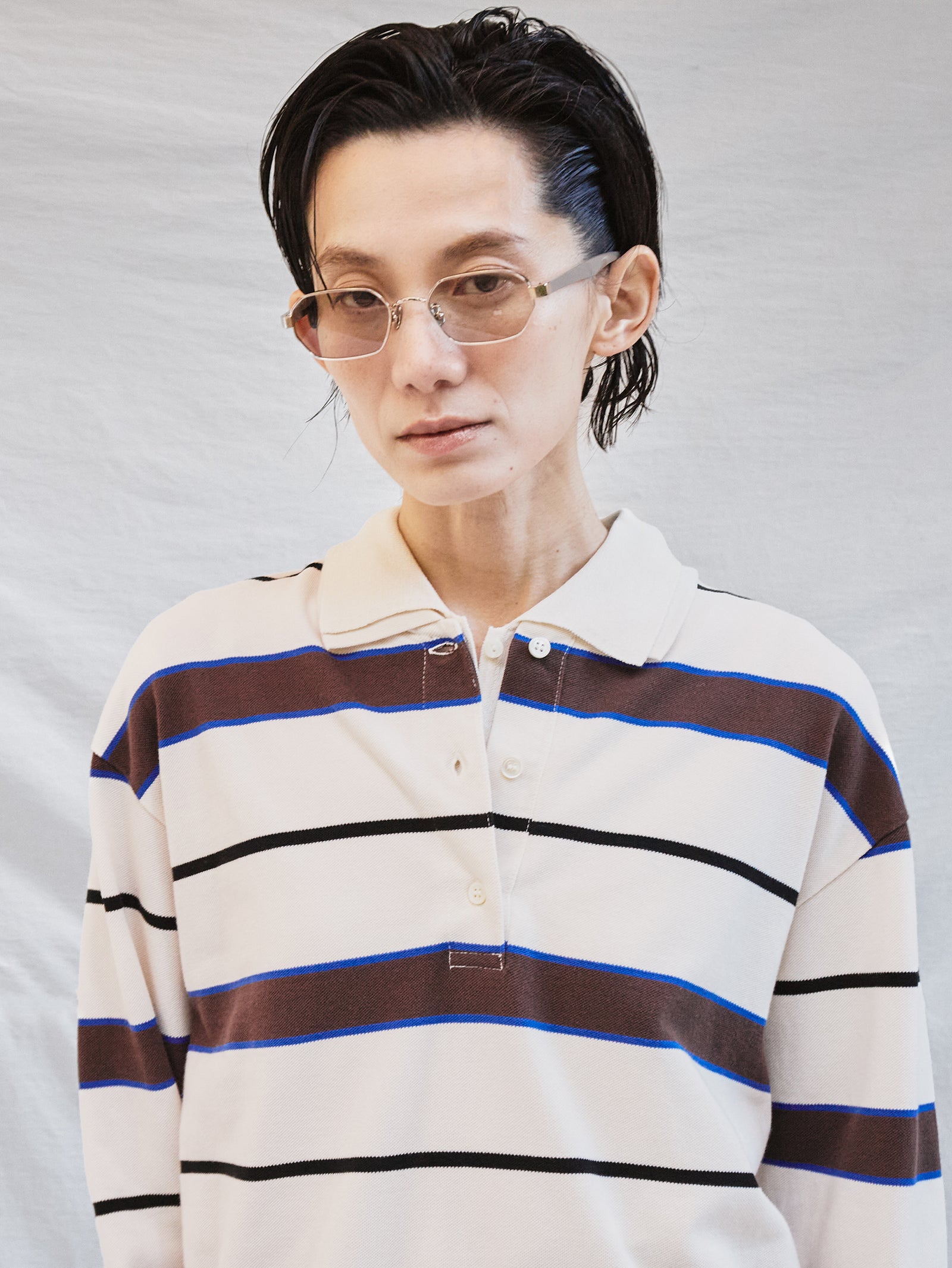 TanC TOKYO | PIQUE BORDER POLO ROMPERS TC26A-008 – H+HELIOTROPE