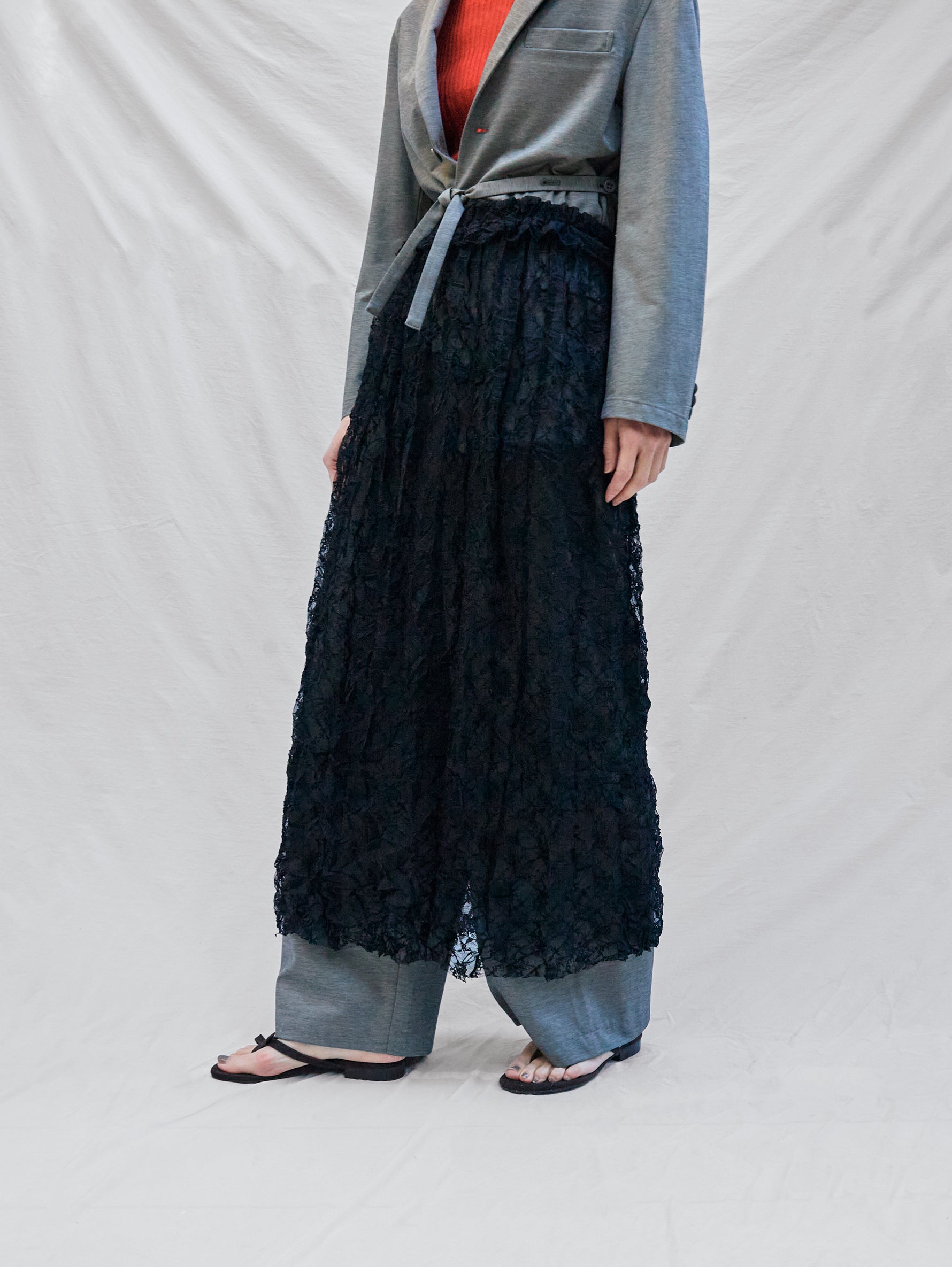TanC TOKYO | CRUSHED LACE GATHER SKIRT TC26A-043