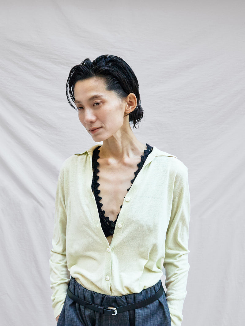 BATONER | REVIVAL SOFT SILK POLO CARDIGAN BN-26SL-034 – H+HELIOTROPE