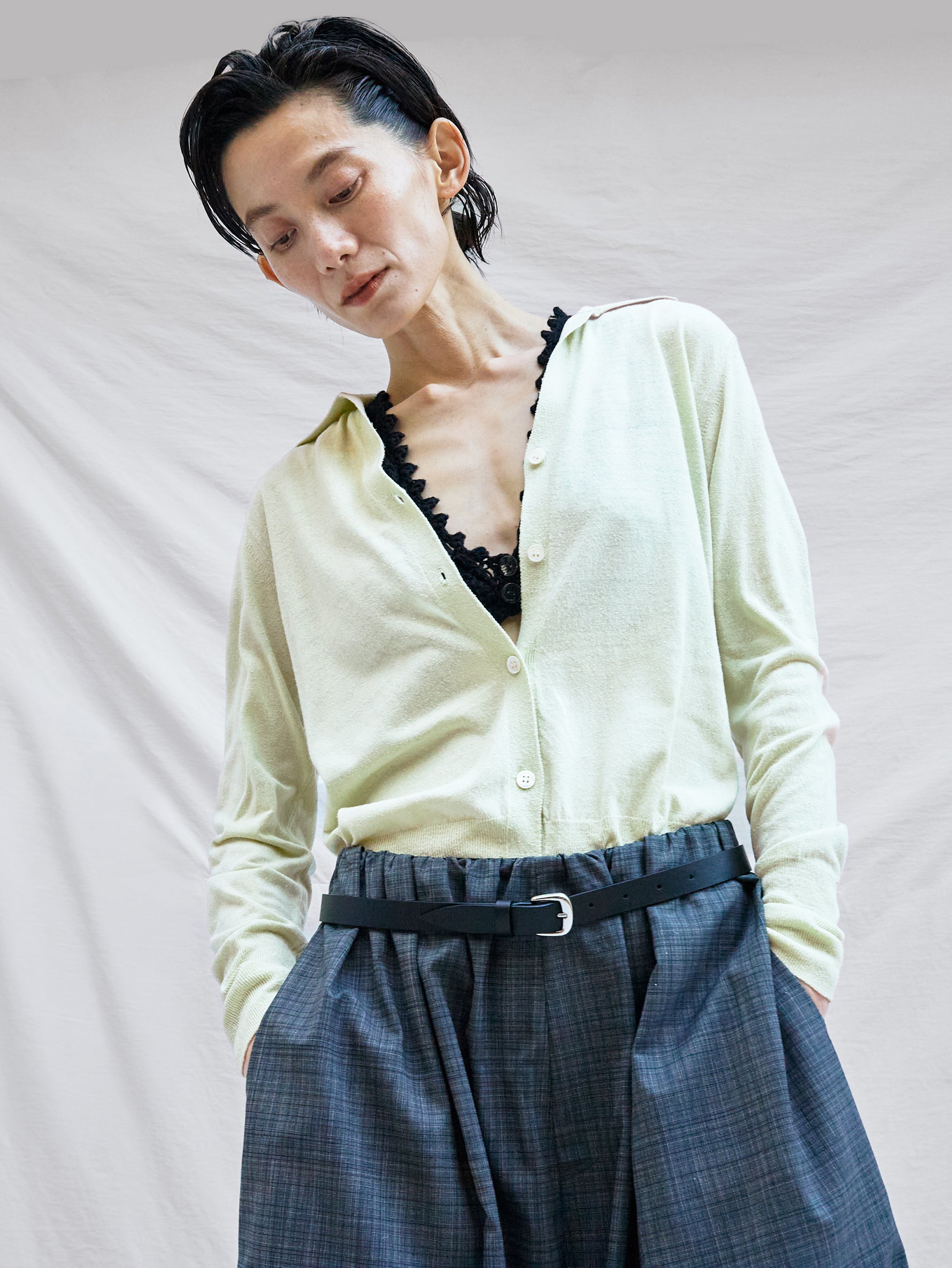 BATONER | REVIVAL SOFT SILK POLO CARDIGAN BN-26SL-034