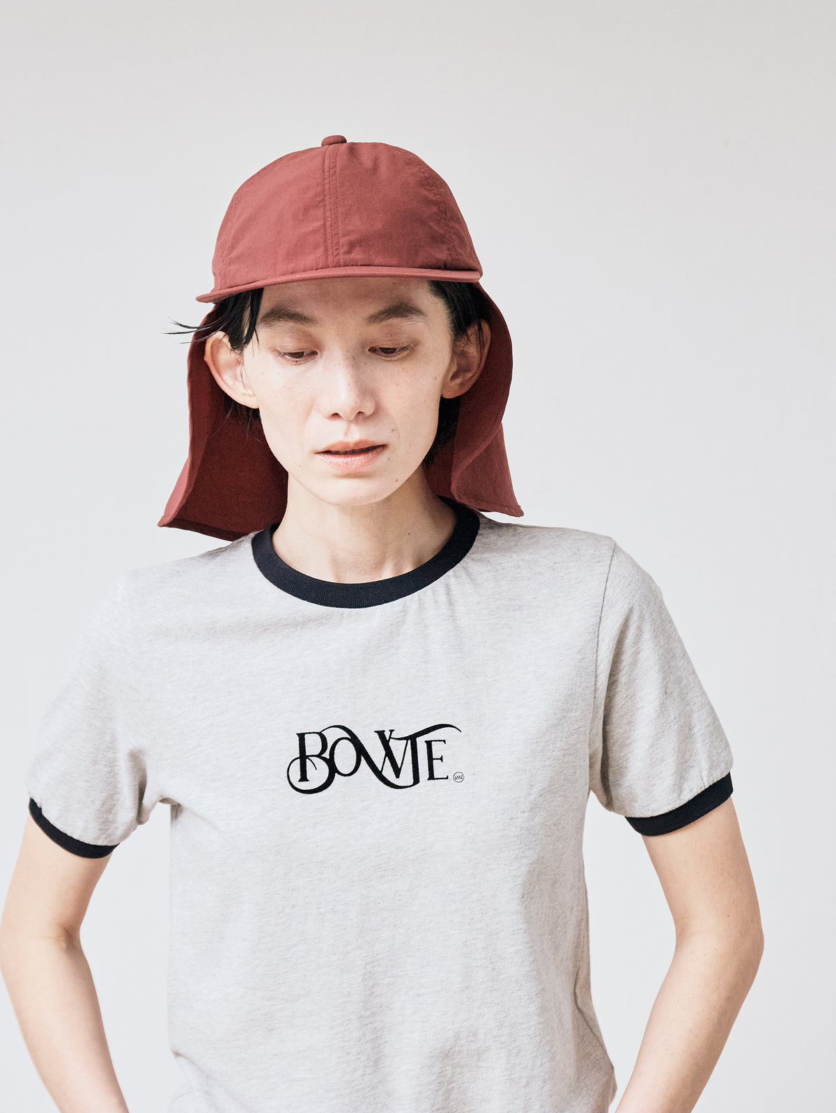 BOWTE カットソー BOWTE(バウト)｜VISCOSE PUNCH JERSEY SLEEVELESS SHAPEDWAIST TOP
