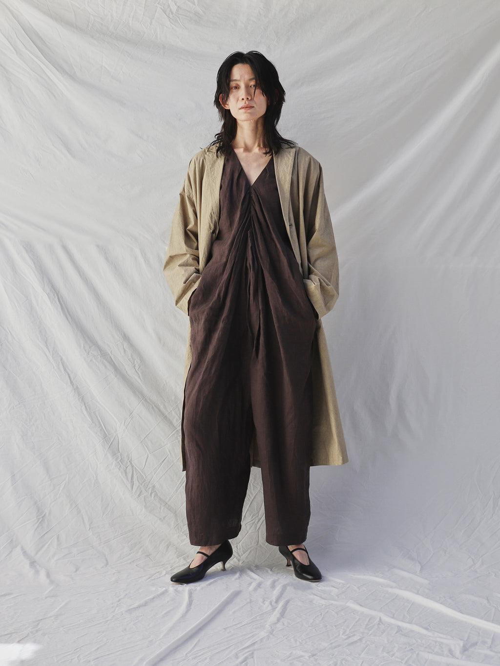 enrica | リネンキャンバスコンビネゾン PANTS 132 – H+HELIOTROPE