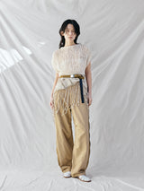 BOWTE | COTTON LINEN BOILE ZIP DETAIL CURB PANTS 261-04-0007