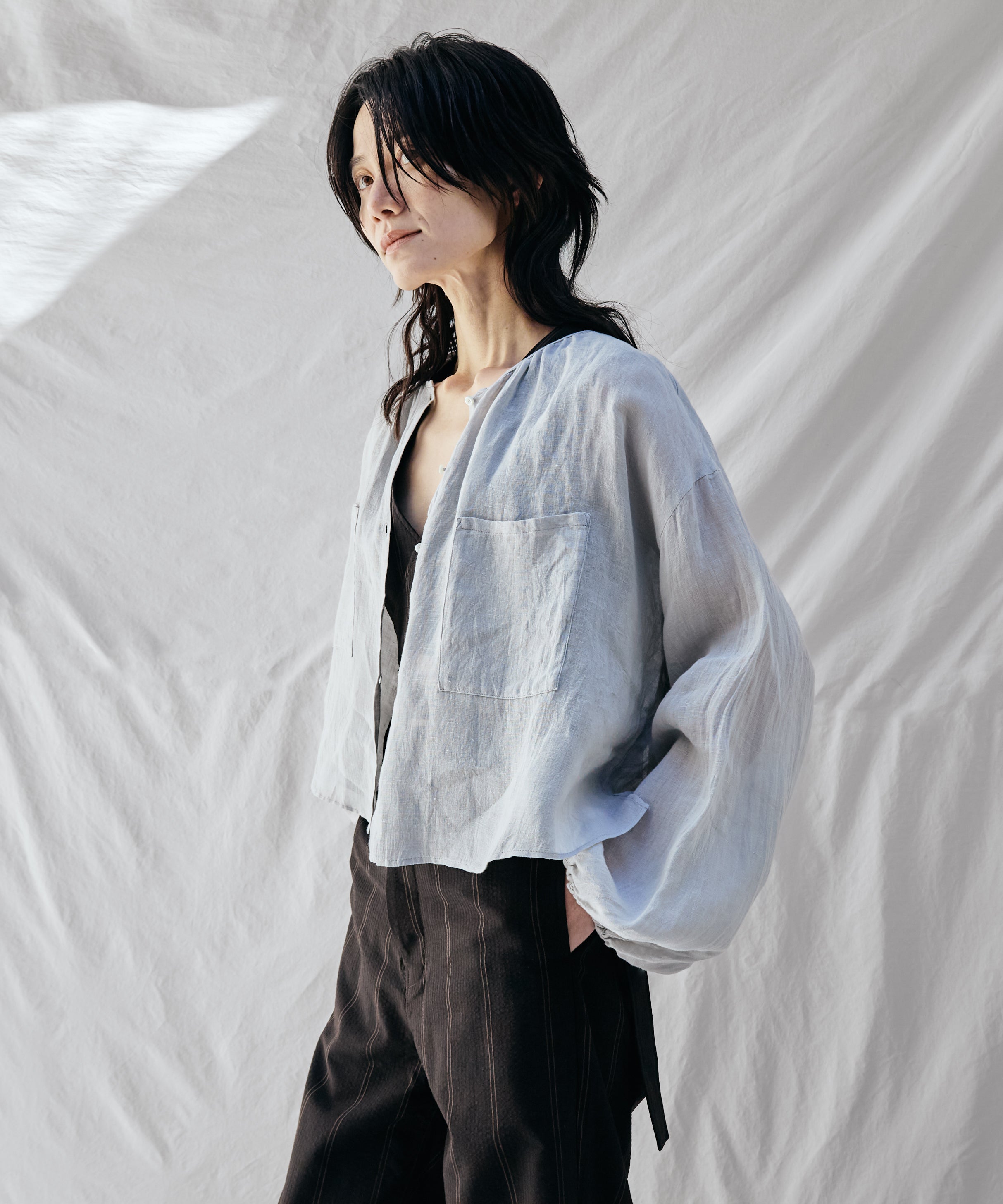 enrica | リネンボイルブラウス H+HELIOTROPE色別注 BLOUSE155