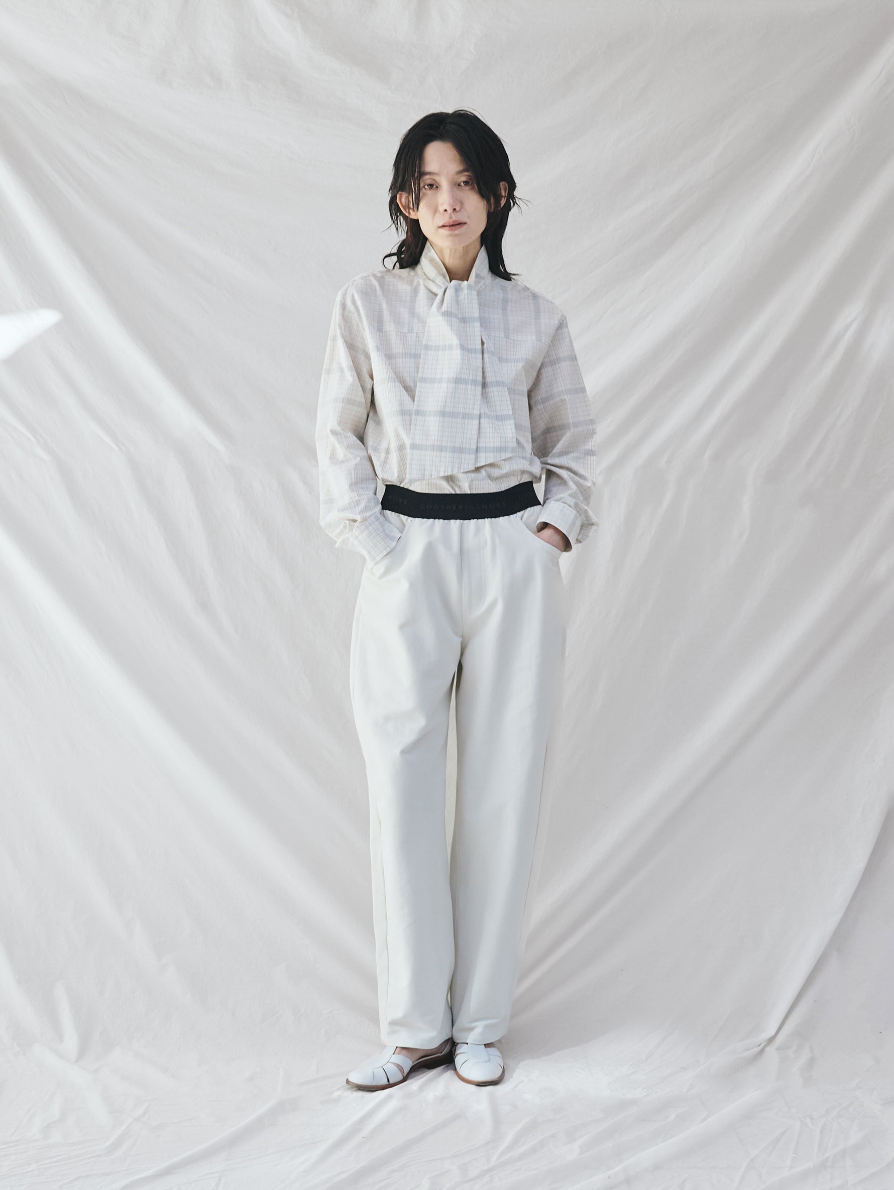 BOWTE | FINX COTTON GRID GRAPH CHECK BOW BLOUSE 261-01-0002