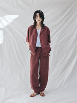 BOWTE | COTTON LINEN BOILE PIECE DYED OPEN COLLAR SHIRTS 261-01-0005