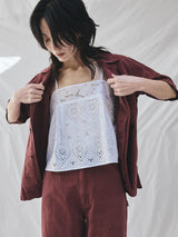 TICCA | TBFS-137 ﾚｰｽｷｬﾐｿｰﾙHSP / white , black（別注商品）