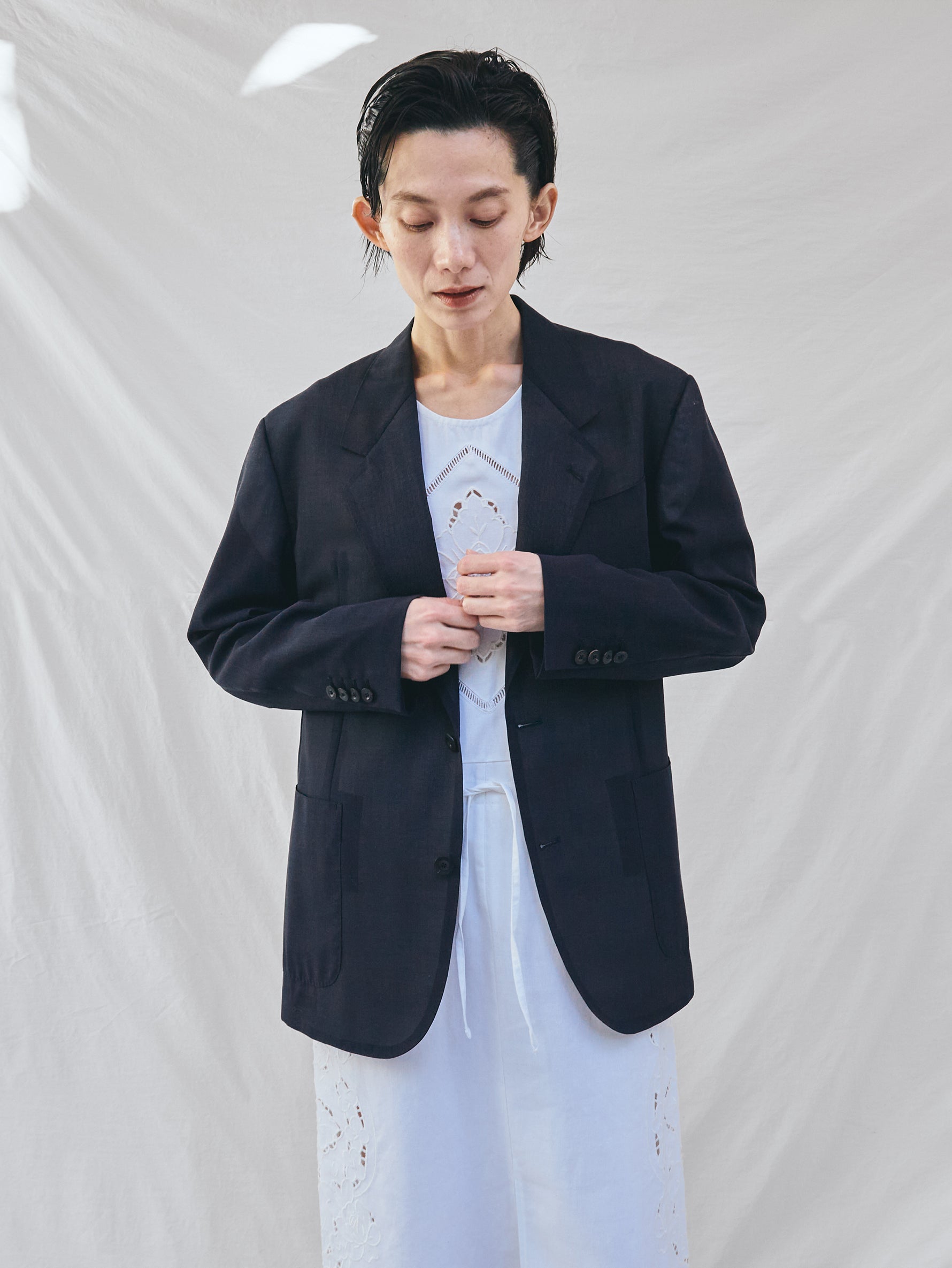 BOWTE | SUPER EXTRA FINE WORSTED & SILK SHEER VOILE TAILORED JACKET 261-06-0010