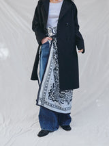 【予約商品】manipuri |  ＜別注 コットンシルクストール120＞メドウバンダナ white×NAVY 0161333801