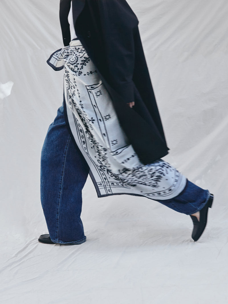 manipuri | ＜別注 コットンシルクストール＞メドウバンダナ white