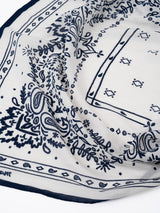 manipuri |  ＜別注 コットンシルクストール＞メドウバンダナ white×NAVY 0161333801