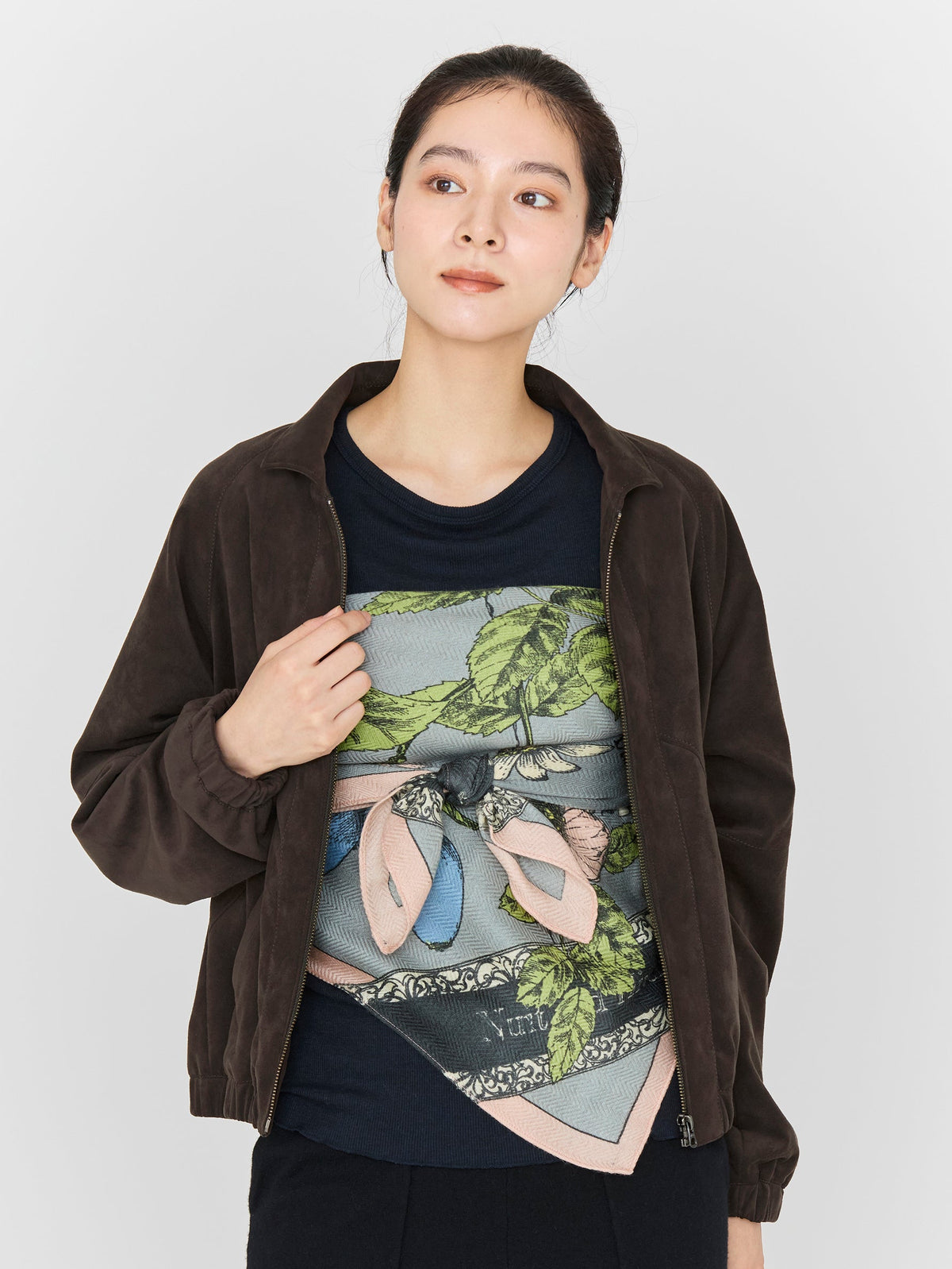 manipuri | ＜ウールシルクストールヘリンボーン織120＞フローラルティー 0163333009