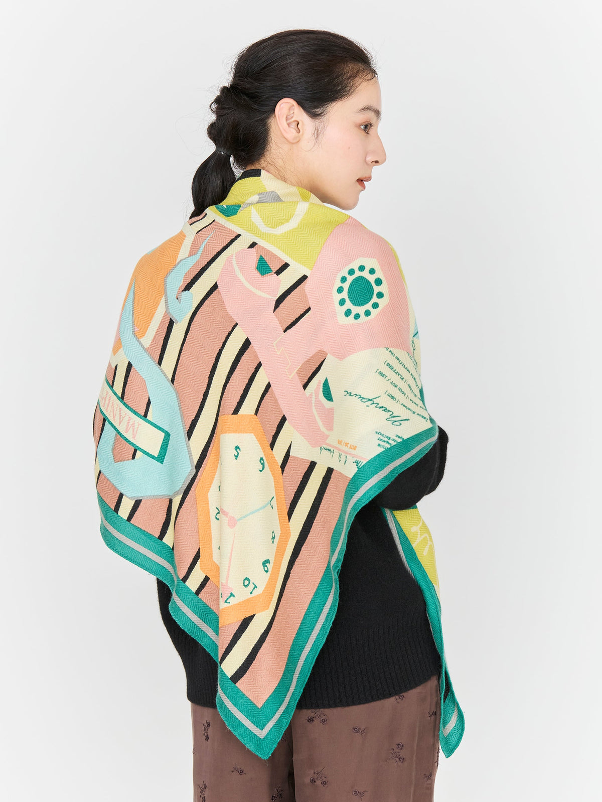 manipuri | ＜ウールシルクストールヘリンボーン織120＞タイプライター 0163333001