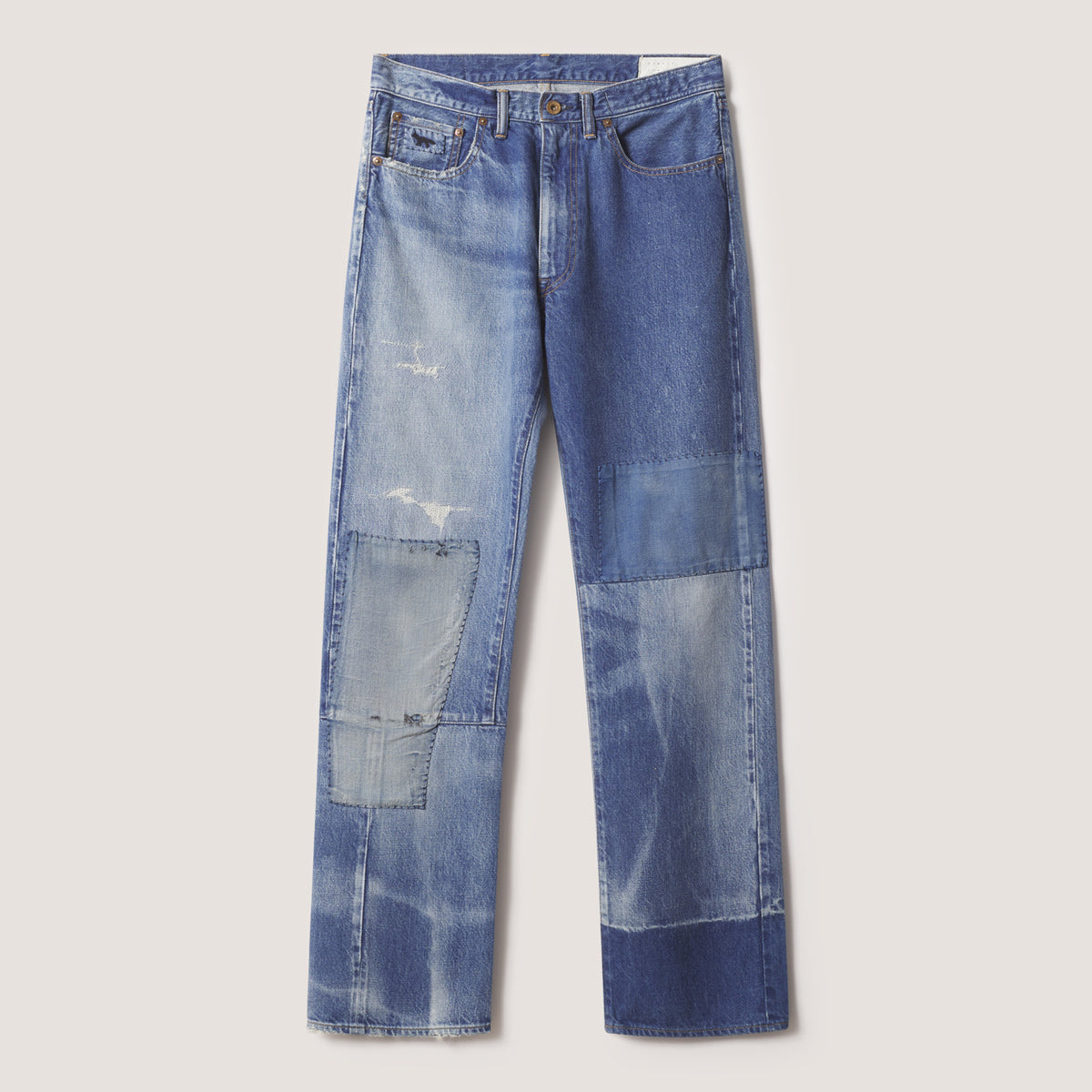 MAISON KITSUNÉ × KURO PATCHWORK DENIM PANTS
