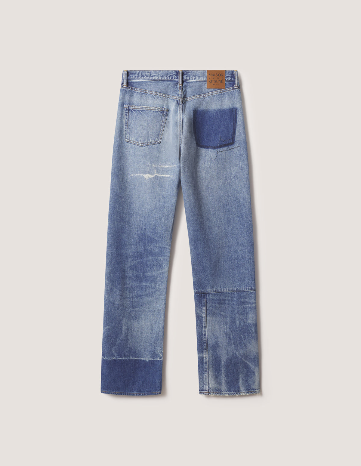 MAISON KITSUNÉ × KURO PATCHWORK DENIM PANTS