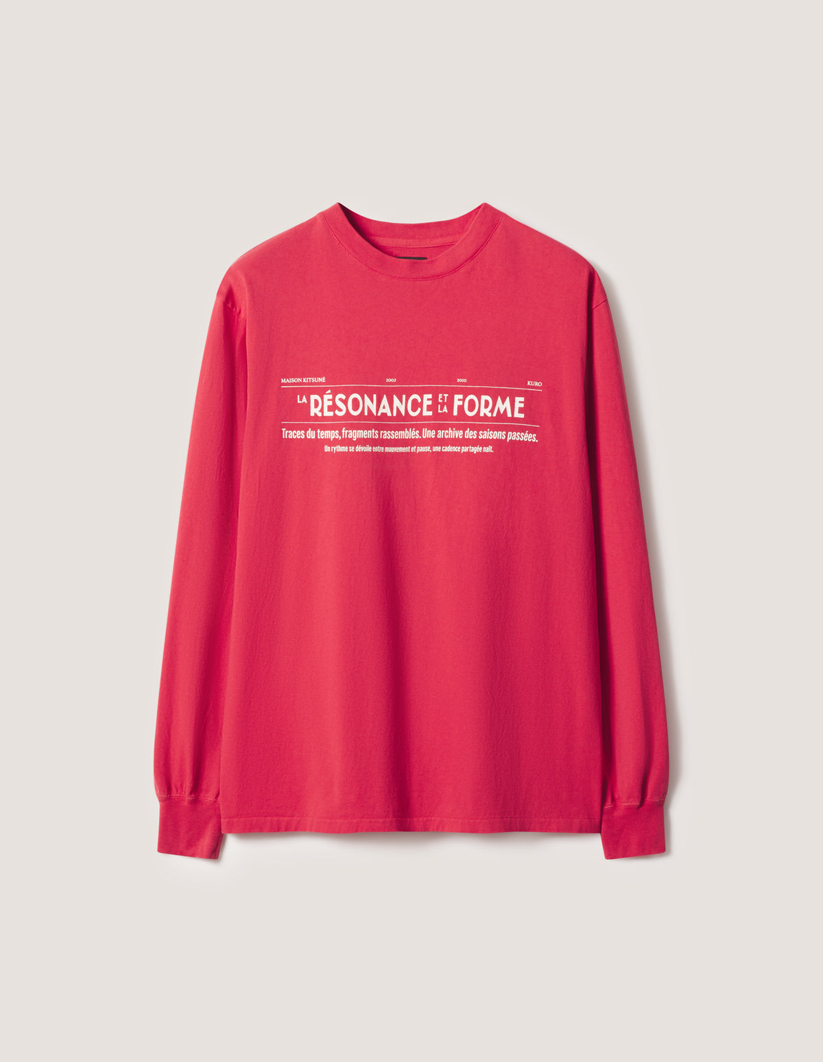 MAISON KITSUNÉ × KURO FADED RED LONG SLEEVE TEE
