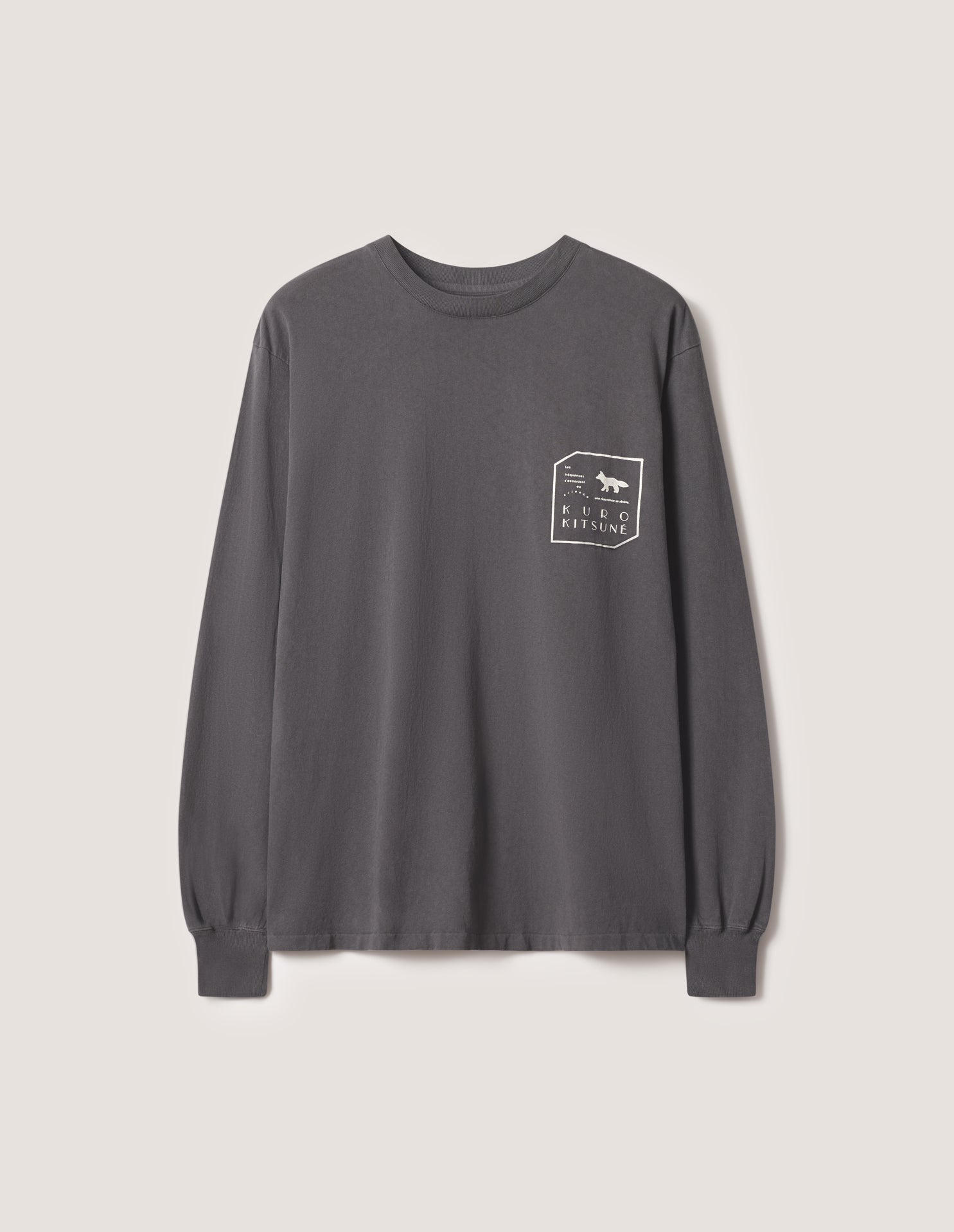 MAISON KITSUNÉ × KURO FADED BLACK LONG SLEEVE TEE