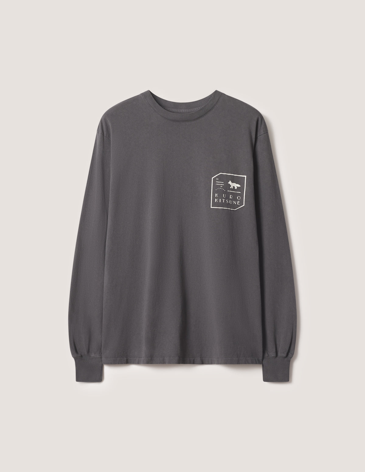 MAISON KITSUNÉ × KURO FADED BLACK LONG SLEEVE TEE