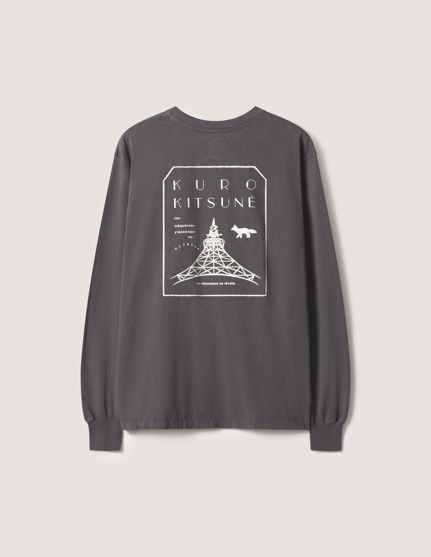 MAISON KITSUNÉ × KURO FADED BLACK LONG SLEEVE TEE