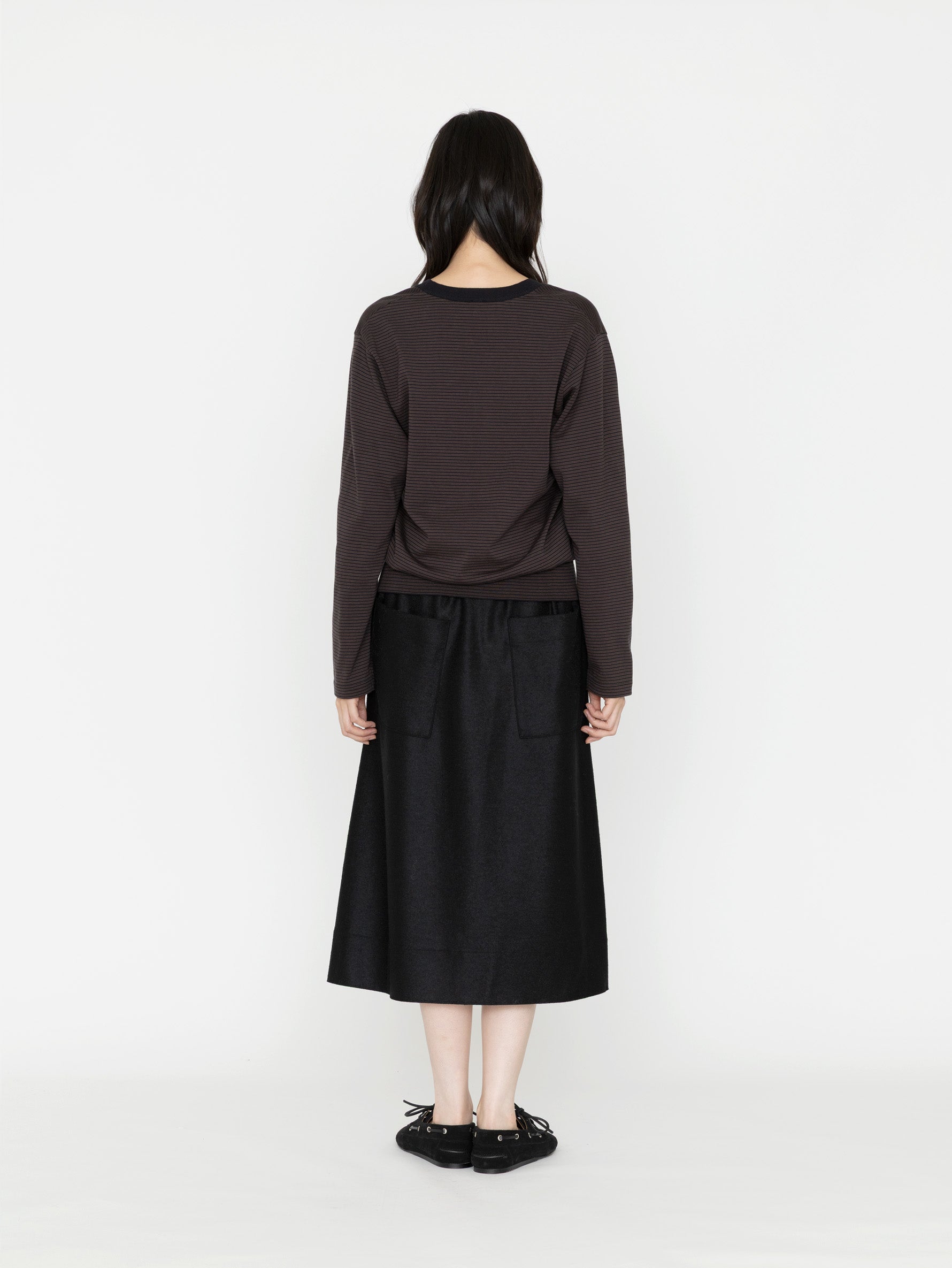 BATONER | BLOWSING V NECK LONG SLEEVE T-SHIRT BN-26FL-005