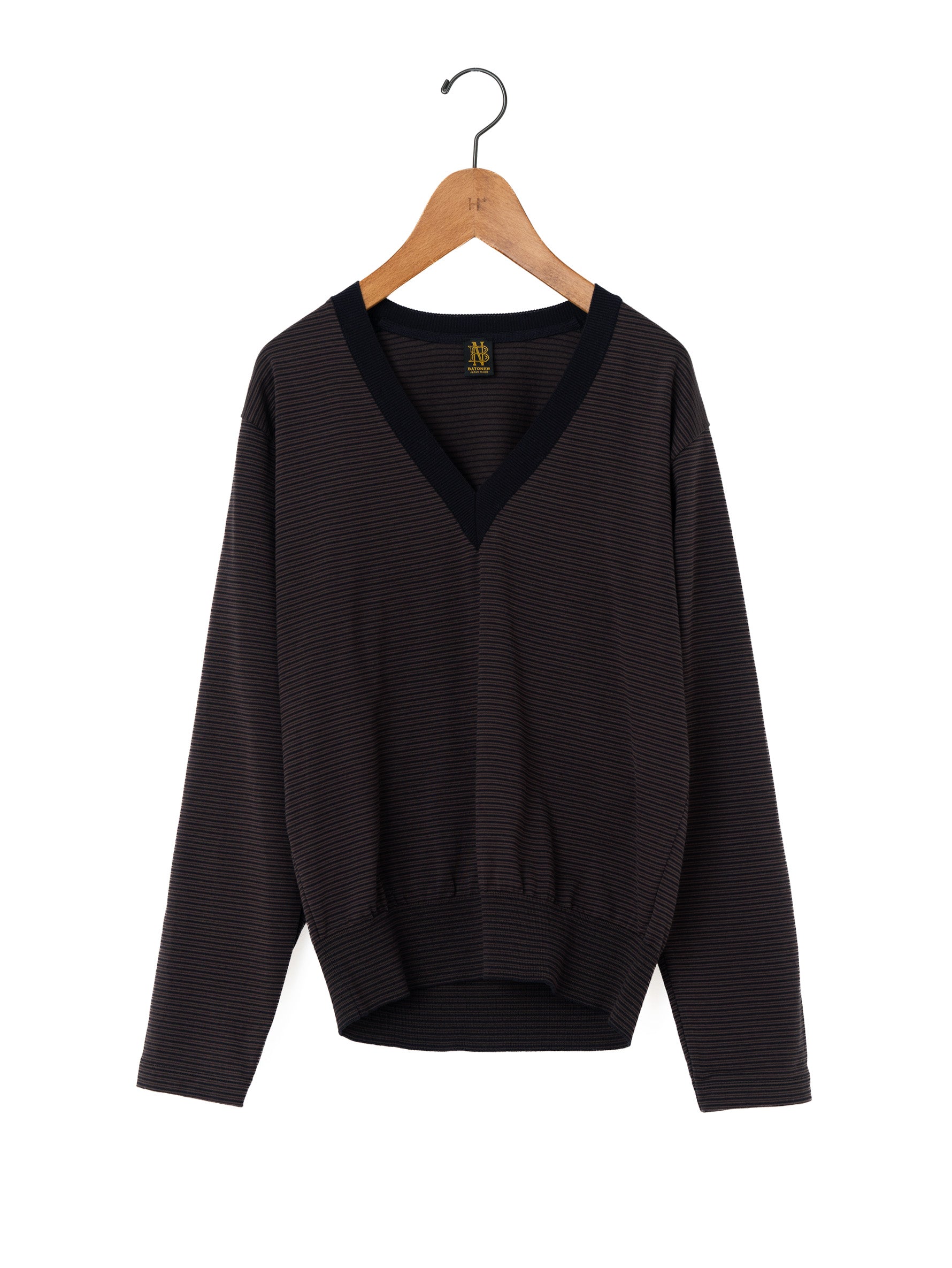 BATONER | BLOWSING V NECK LONG SLEEVE T-SHIRT BN-26FL-005