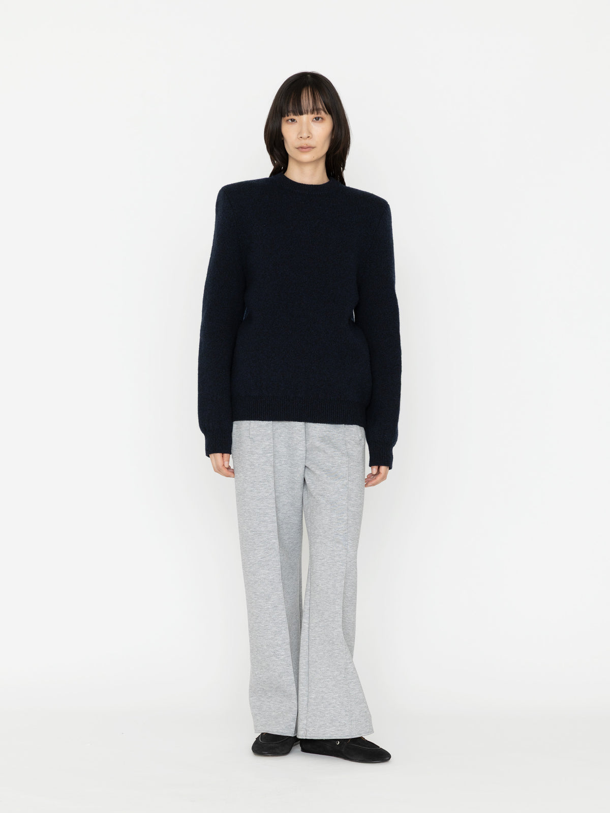 BOWTE | ITALIAN YARN IRISH CASHMERE MELANGEPADDED CREW KNIT 262-03-0002