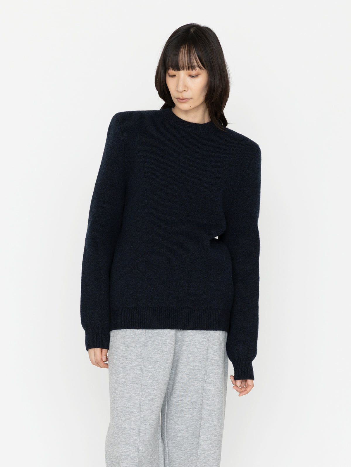 BOWTE | ITALIAN YARN IRISH CASHMERE MELANGEPADDED CREW KNIT 262-03-0002