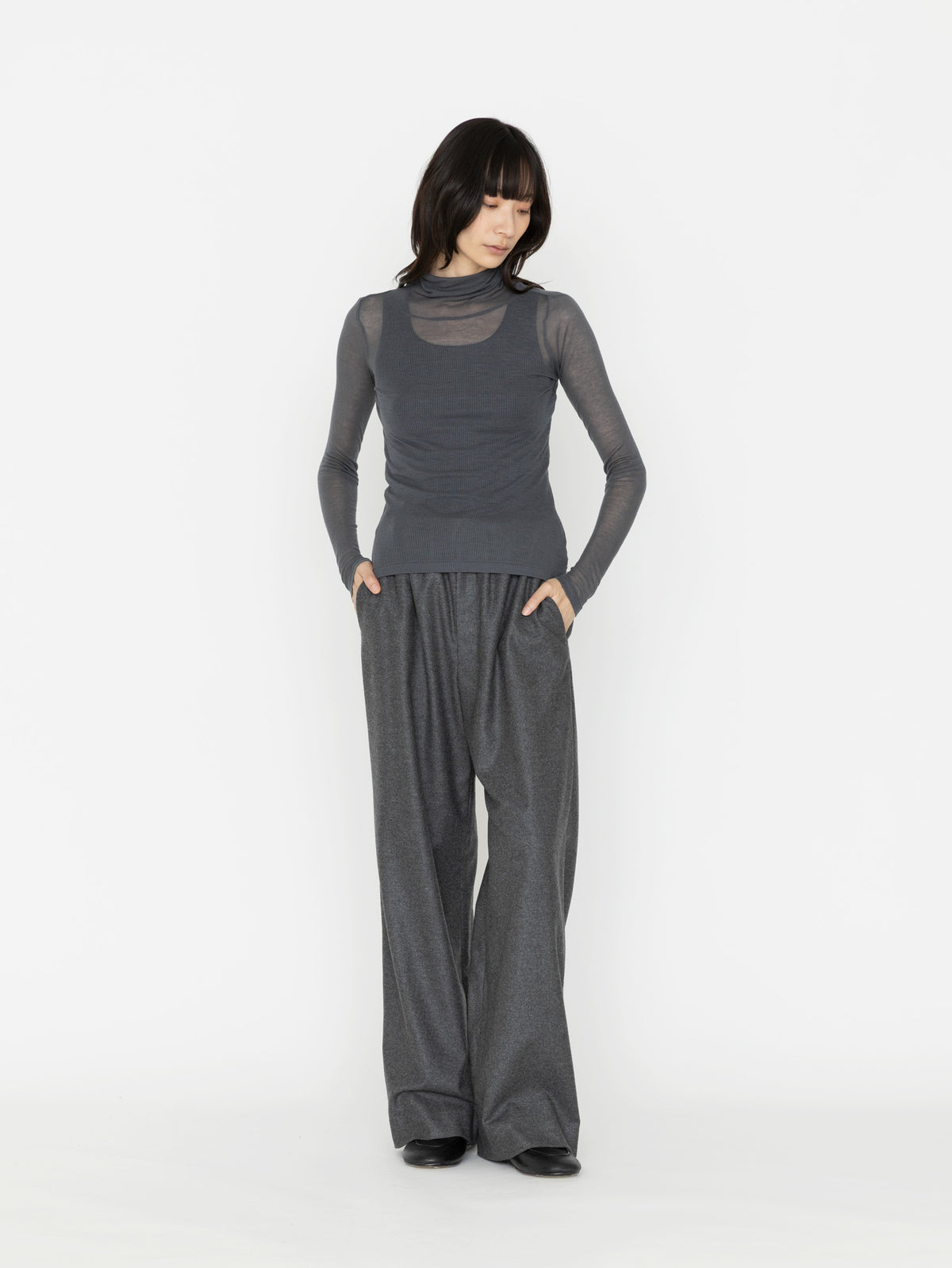 BATONER | MELTY RIB HIGH NECK BN-26FL-008