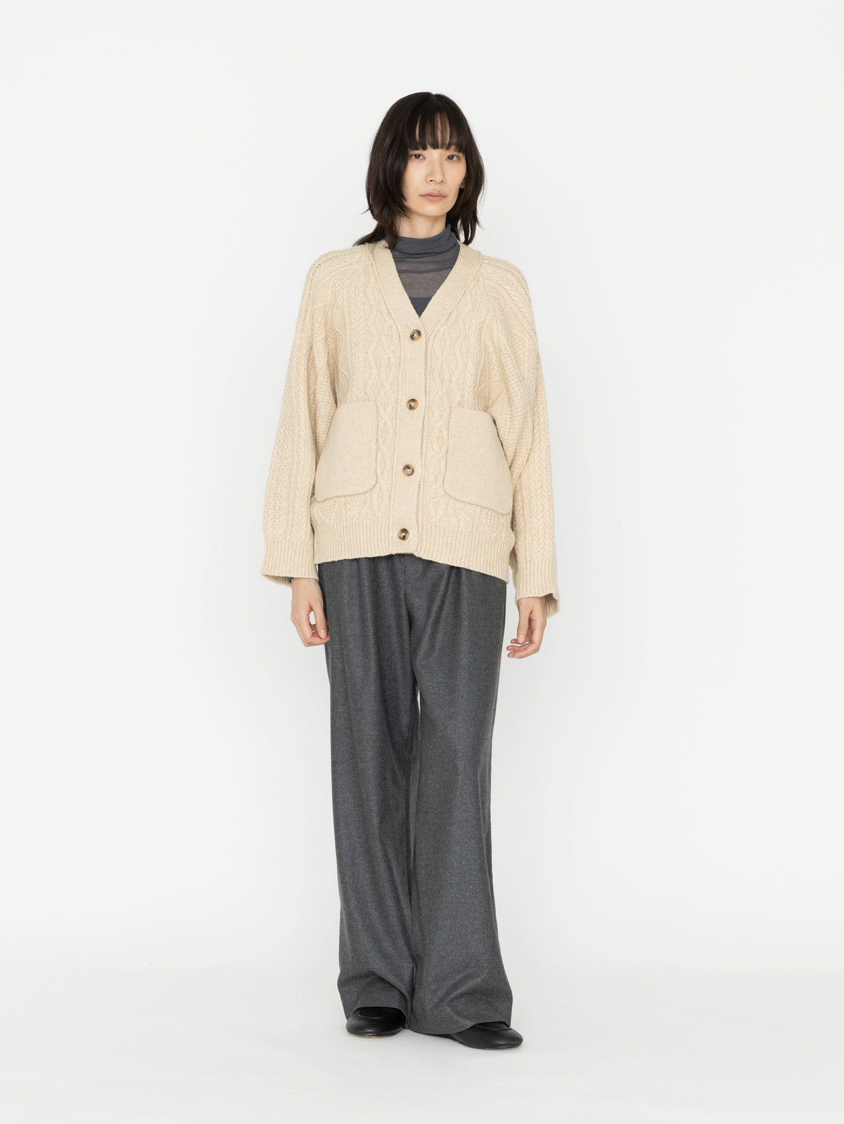 VIOLETTE ROOM | CABLE CARDIGAN KNIT VR234401