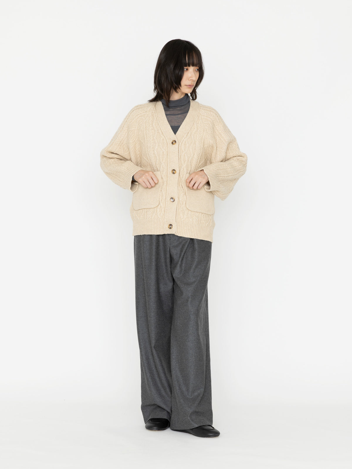VIOLETTE ROOM | CABLE CARDIGAN KNIT VR234401