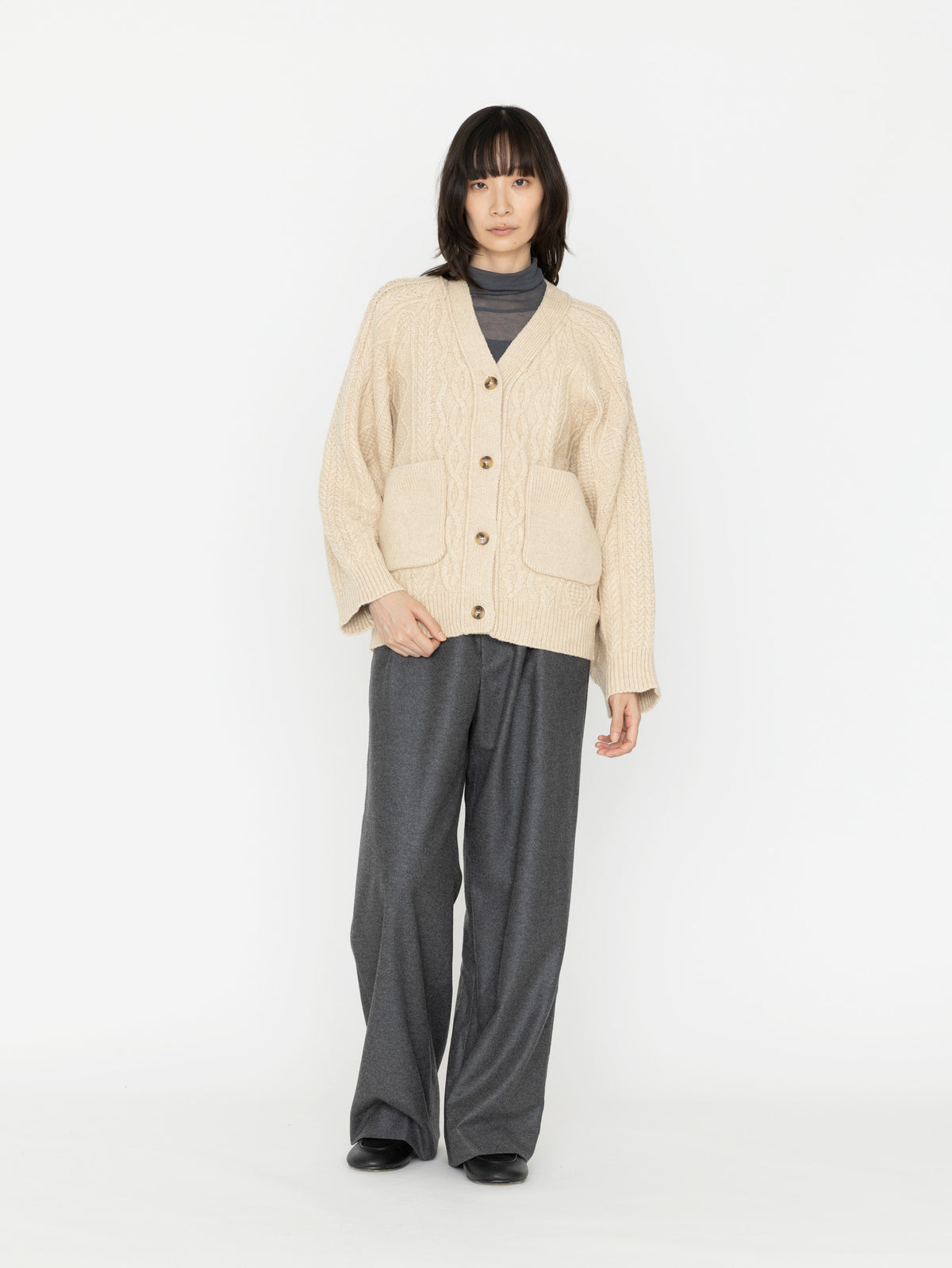 VIOLETTE ROOM | CABLE CARDIGAN KNIT VR234401