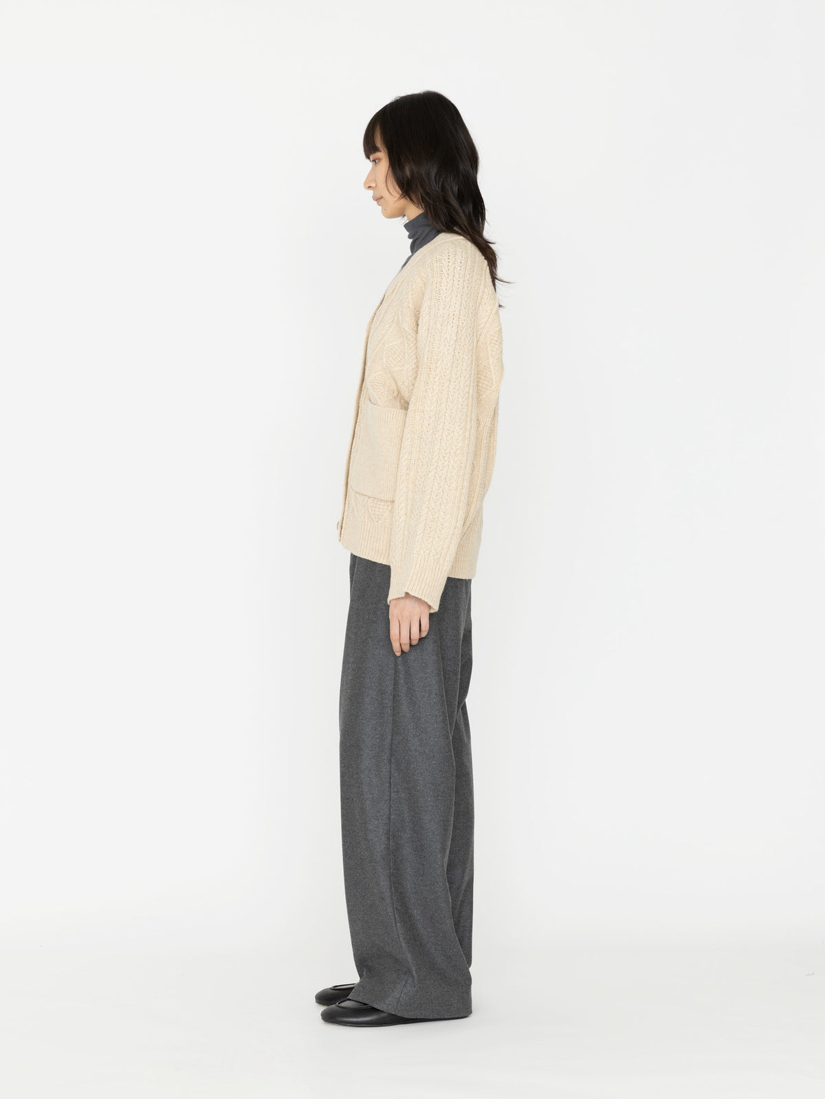 VIOLETTE ROOM | CABLE CARDIGAN KNIT VR234401