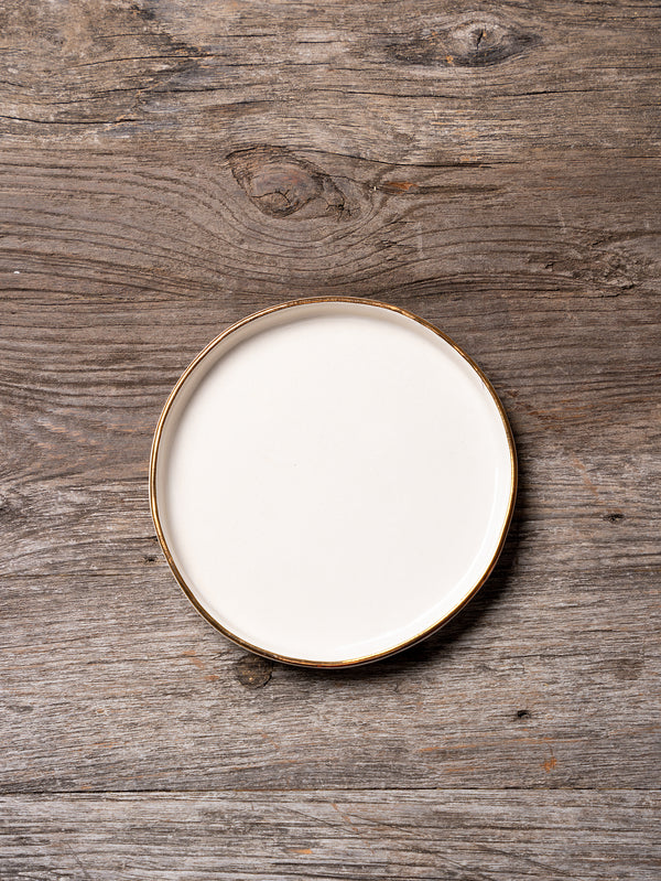 ucacoceramics | serie habiller plat15 乳白色×金彩取り分け皿